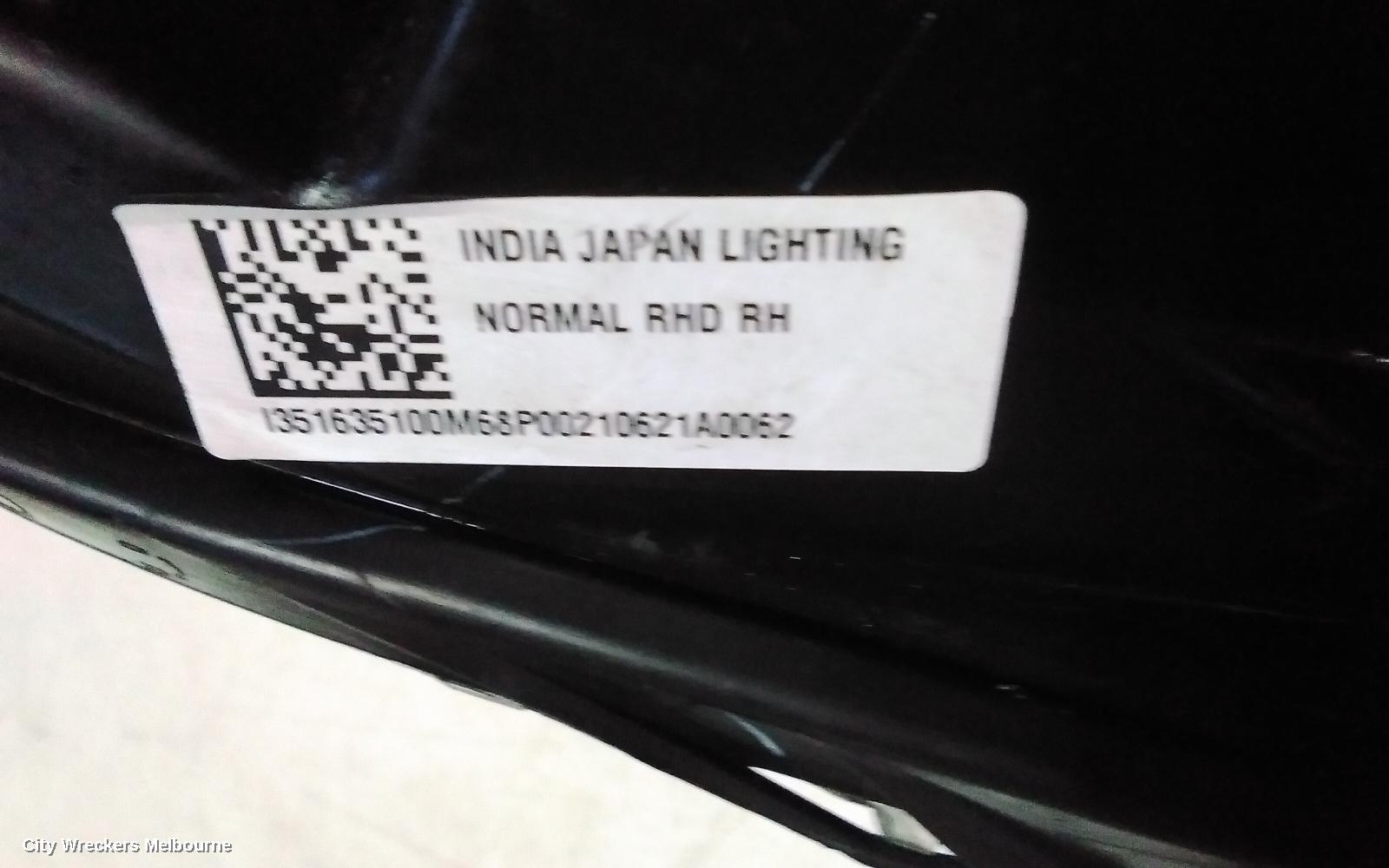 SUZUKI BALENO RIGHT HEADLAMP, EW, HALOGEN TYPE, 04/2016 - 12/2022