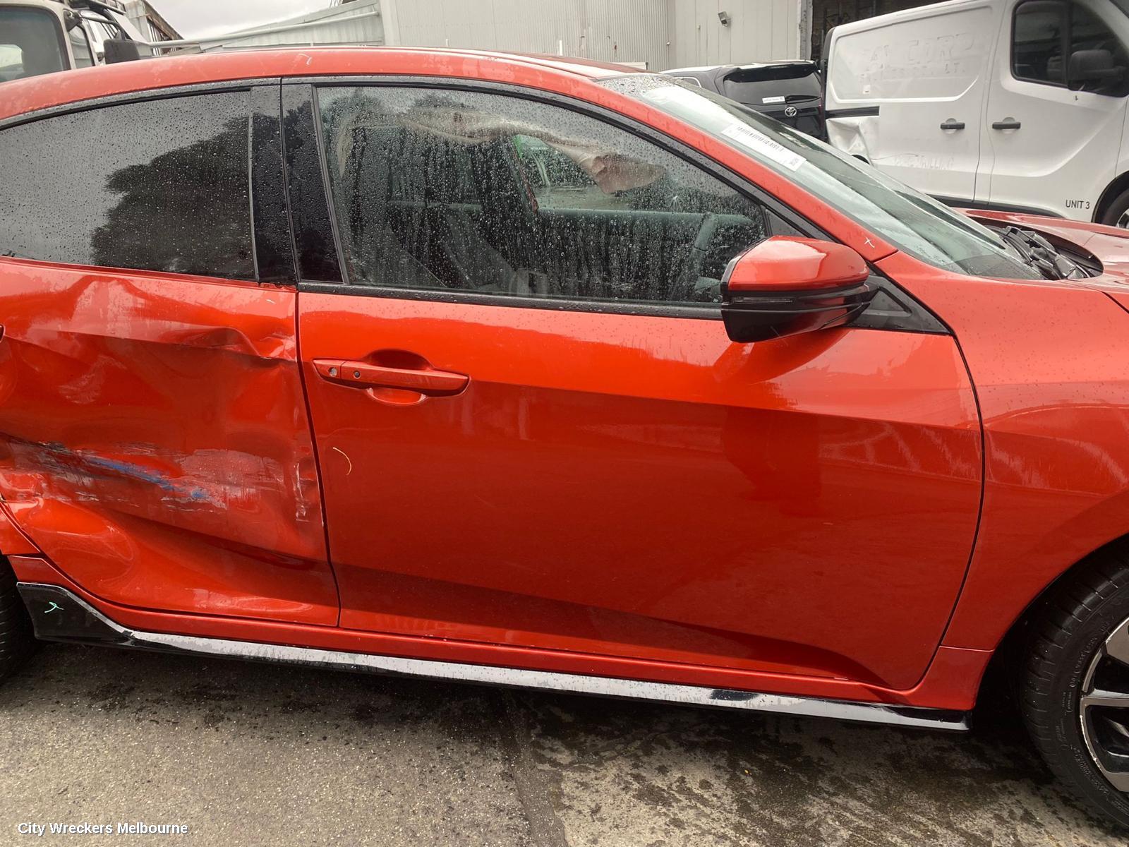 HONDA CIVIC LEFT FRONT DOOR, 10TH GEN, SEDAN/HATCH, VTI/VTI-S/VTI-L/RS/VTI-LX, 05/2016 - 08/2021