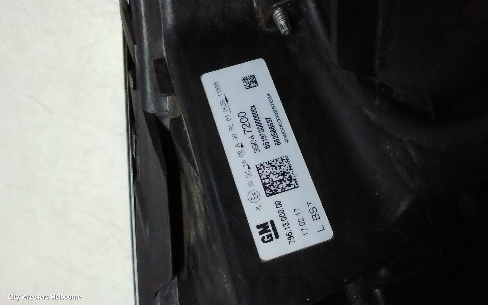 HOLDEN ASTRA LEFT HEADLAMP, BK, 5DR HATCH, LED TYPE, 09/2016 ONWARDS