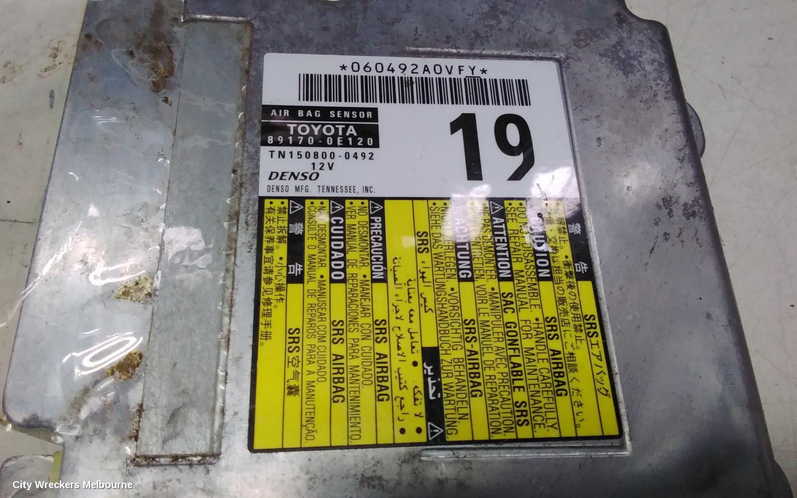 TOYOTA KLUGER AIRBAG MODULE/SENSOR, MODULE, GSU50/GSU55, 12/2013 - 02/2021
