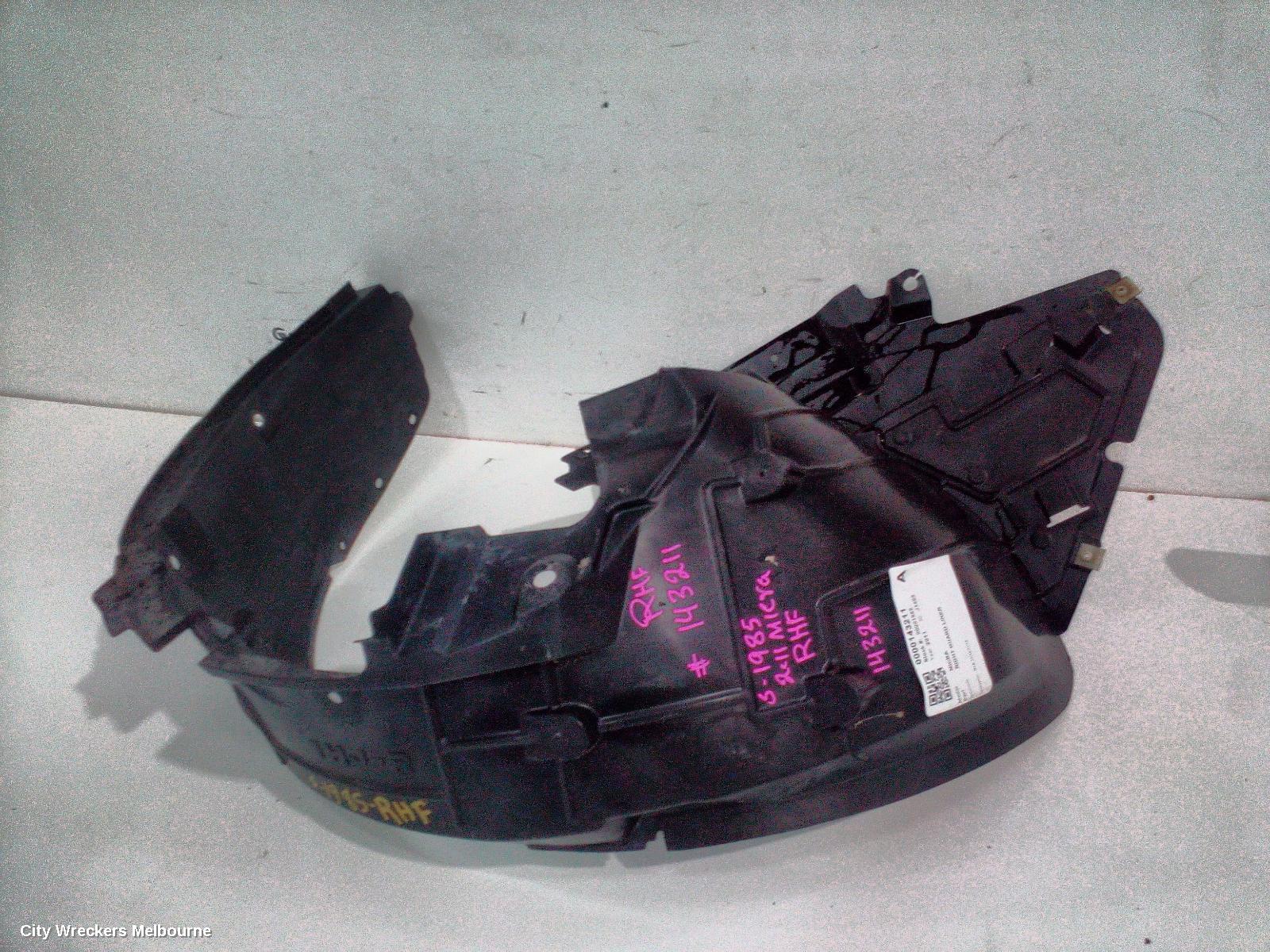 NISSAN MICRA RIGHT GUARD LINER, K13, 11/2010 - 11/2012