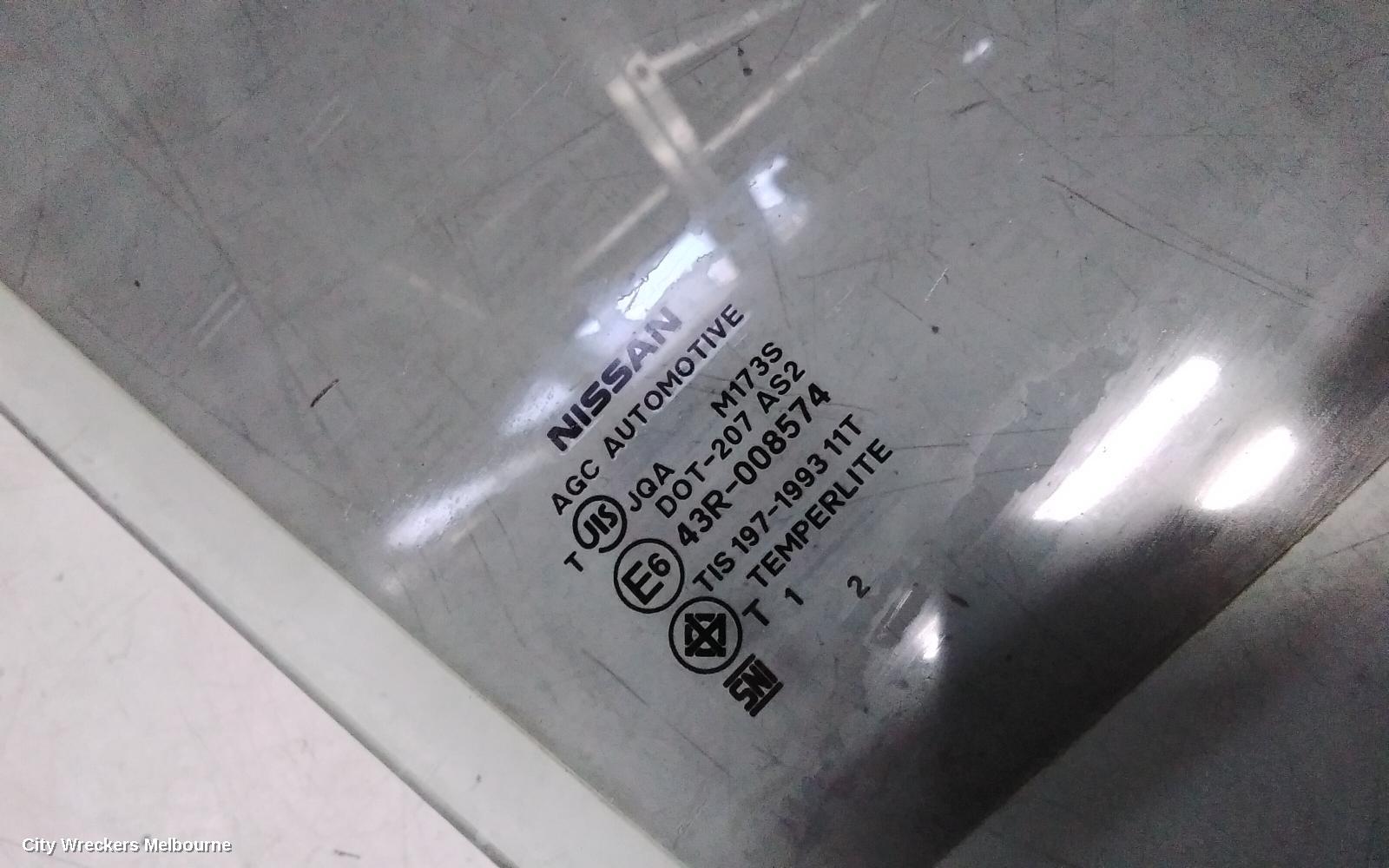 NISSAN MICRA RIGHT FRONT DOOR WINDOW, K13, 11/2010 ONWARDS