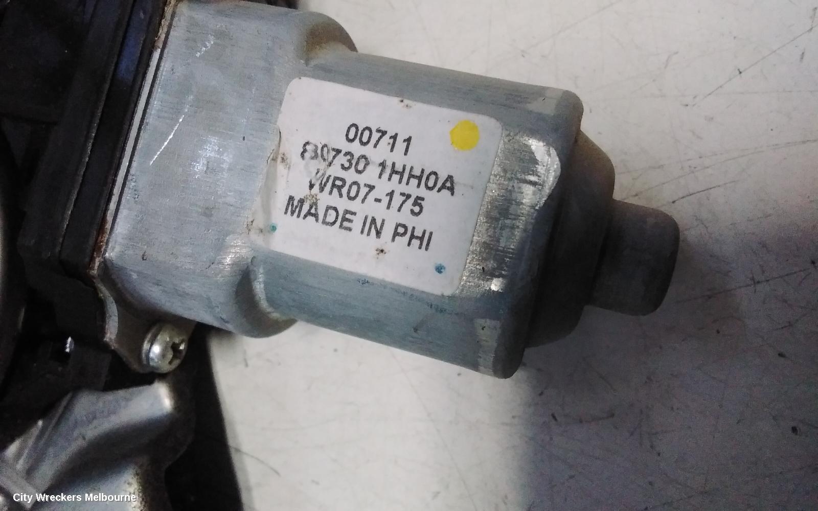 NISSAN MICRA RIGHT FRONT WINDOW REG/MOTOR, K13, POWER, 2 PIN TYPE, 11/2010 - 12/2016
