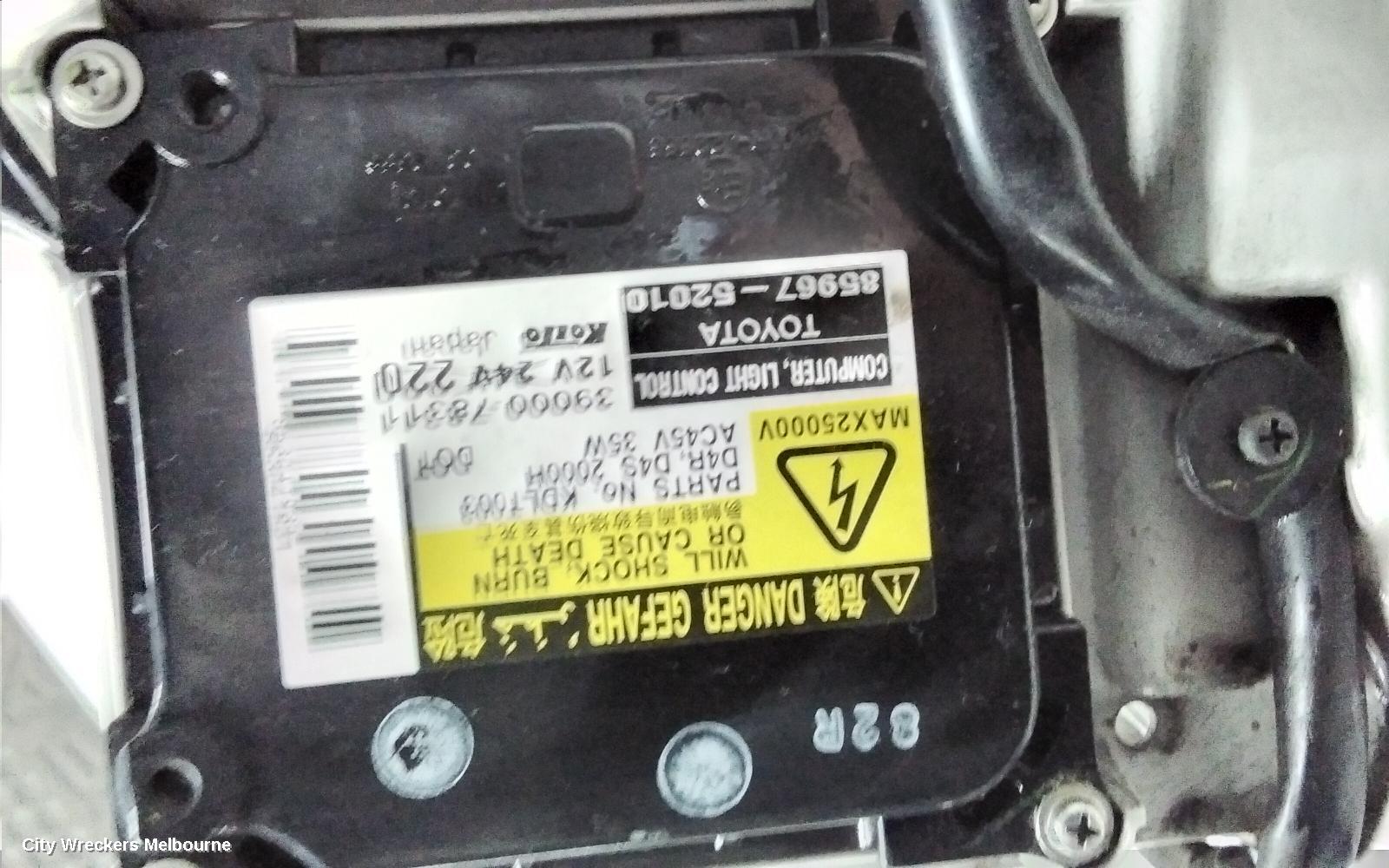 TOYOTA AURION RIGHT HEADLAMP, GSV40R, PRESARA, 10/2006 - 08/2009