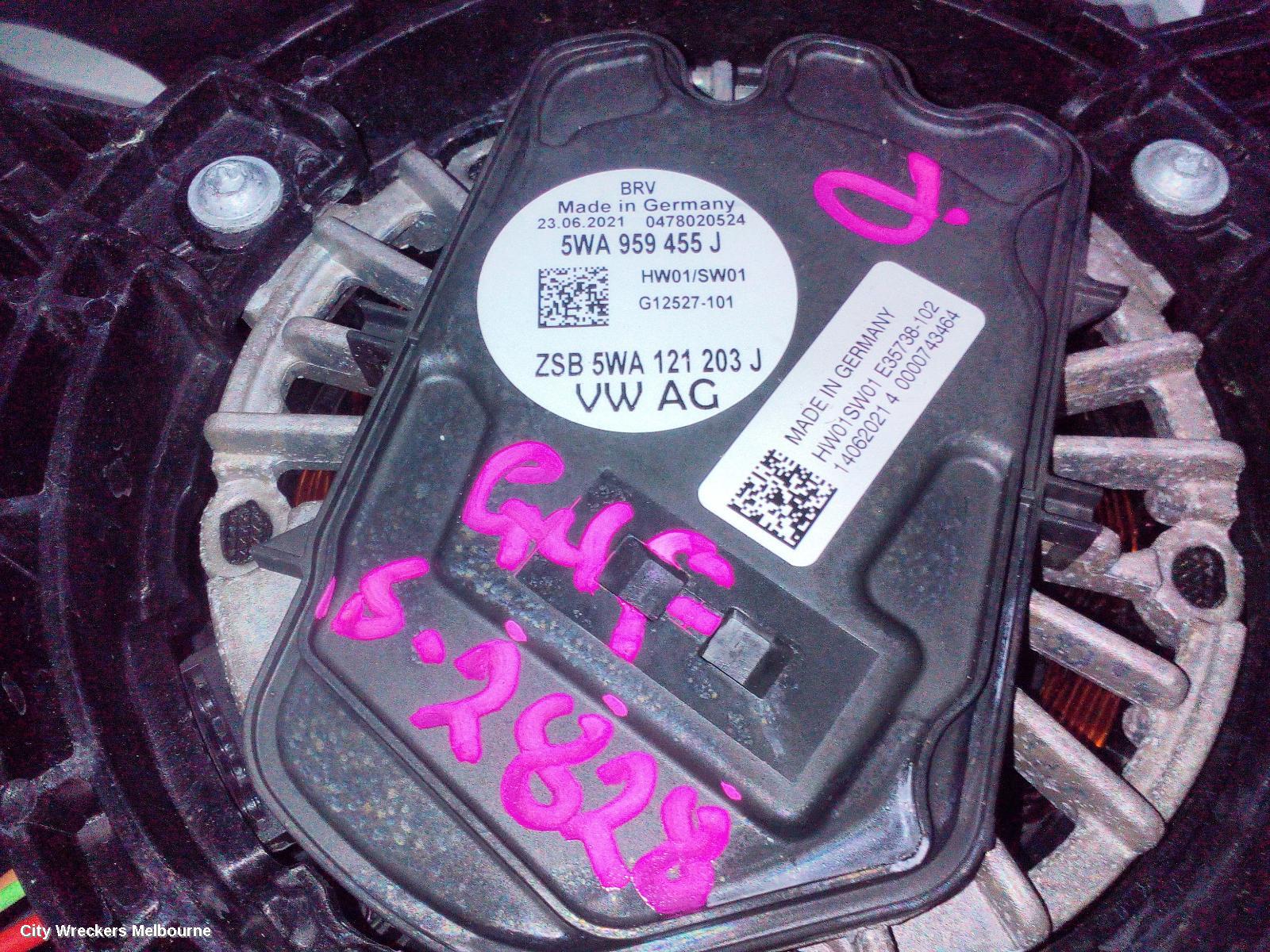 VOLKSWAGEN GOLF FAN, GEN 8, SINGLE FAN ASSY, PETROL, 1.4, TURBO, DJKA CODE, 400 WATT, 09/2020 ONWARDS