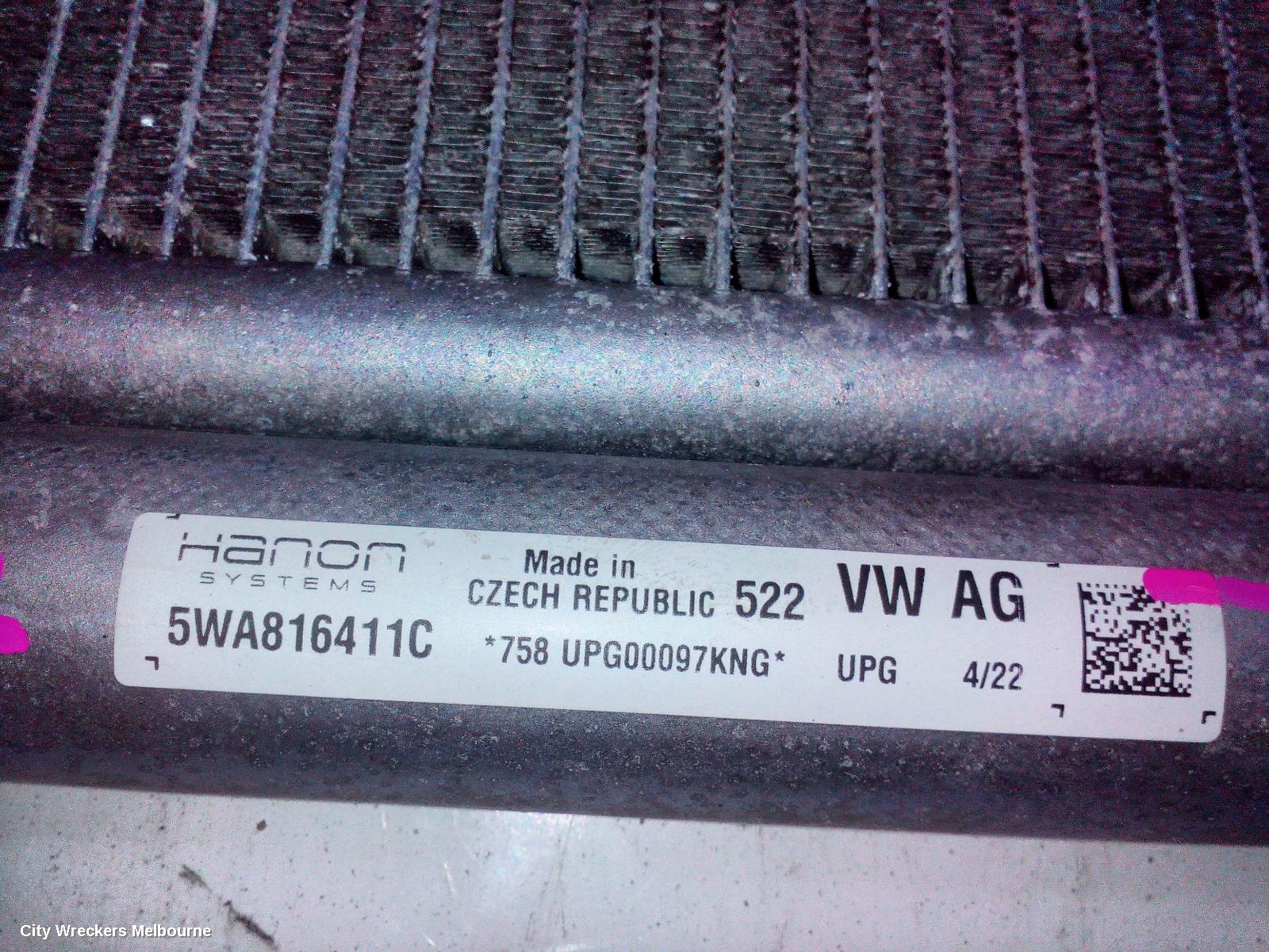 VOLKSWAGEN GOLF A/C CONDENSER, GEN 8, 1.4, PETROL, TURBO, DJKA, 09/2020 ONWARDS