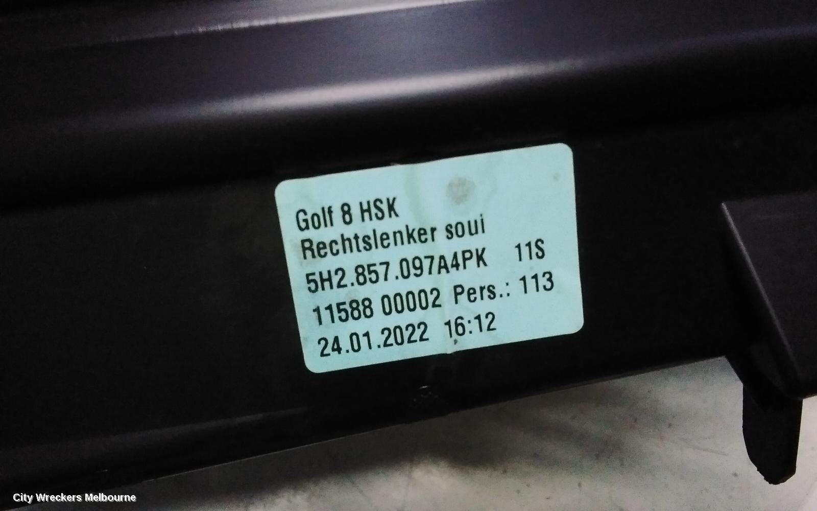 VOLKSWAGEN GOLF GLOVE BOX, GEN 8, 09/2020 ONWARDS