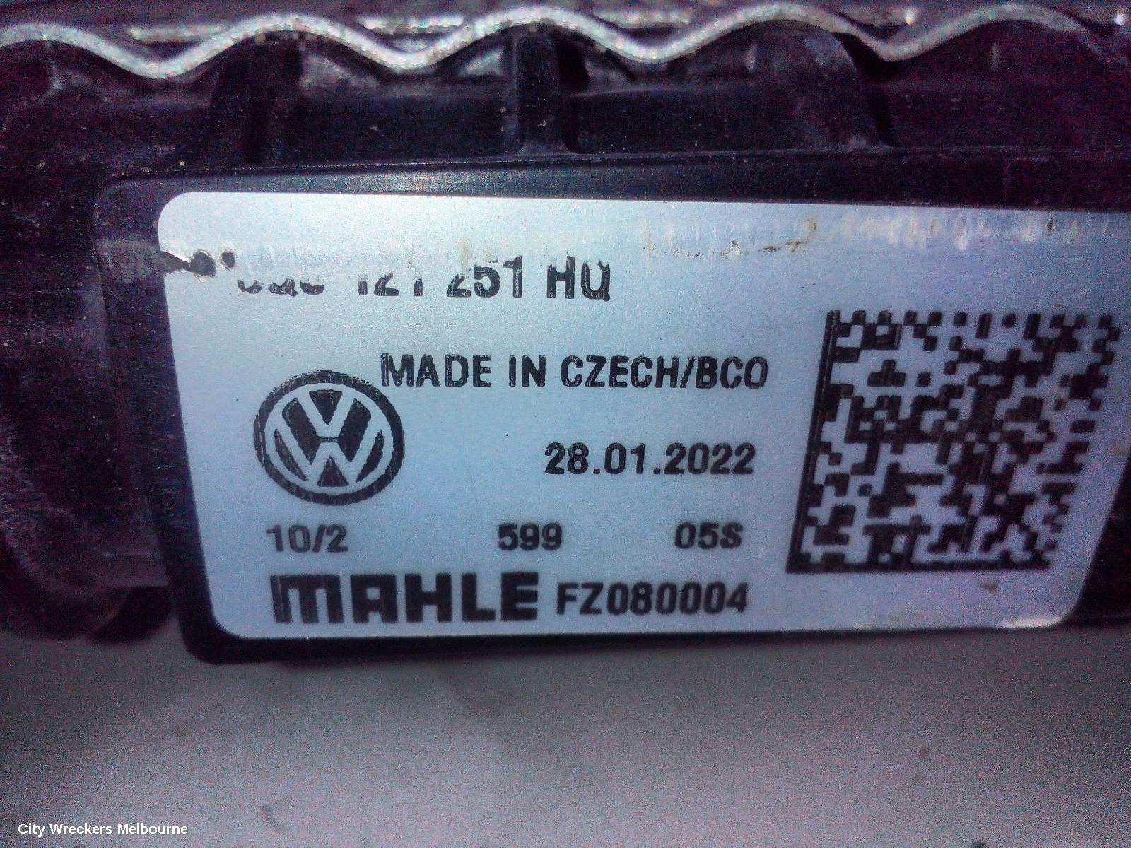 VOLKSWAGEN GOLF RADIATOR, SECONDARY RADIATOR (CLOSEST TO BUMPER), PETROL, 1.4, TURBO, GEN 8, 09/2020 ONWARDS