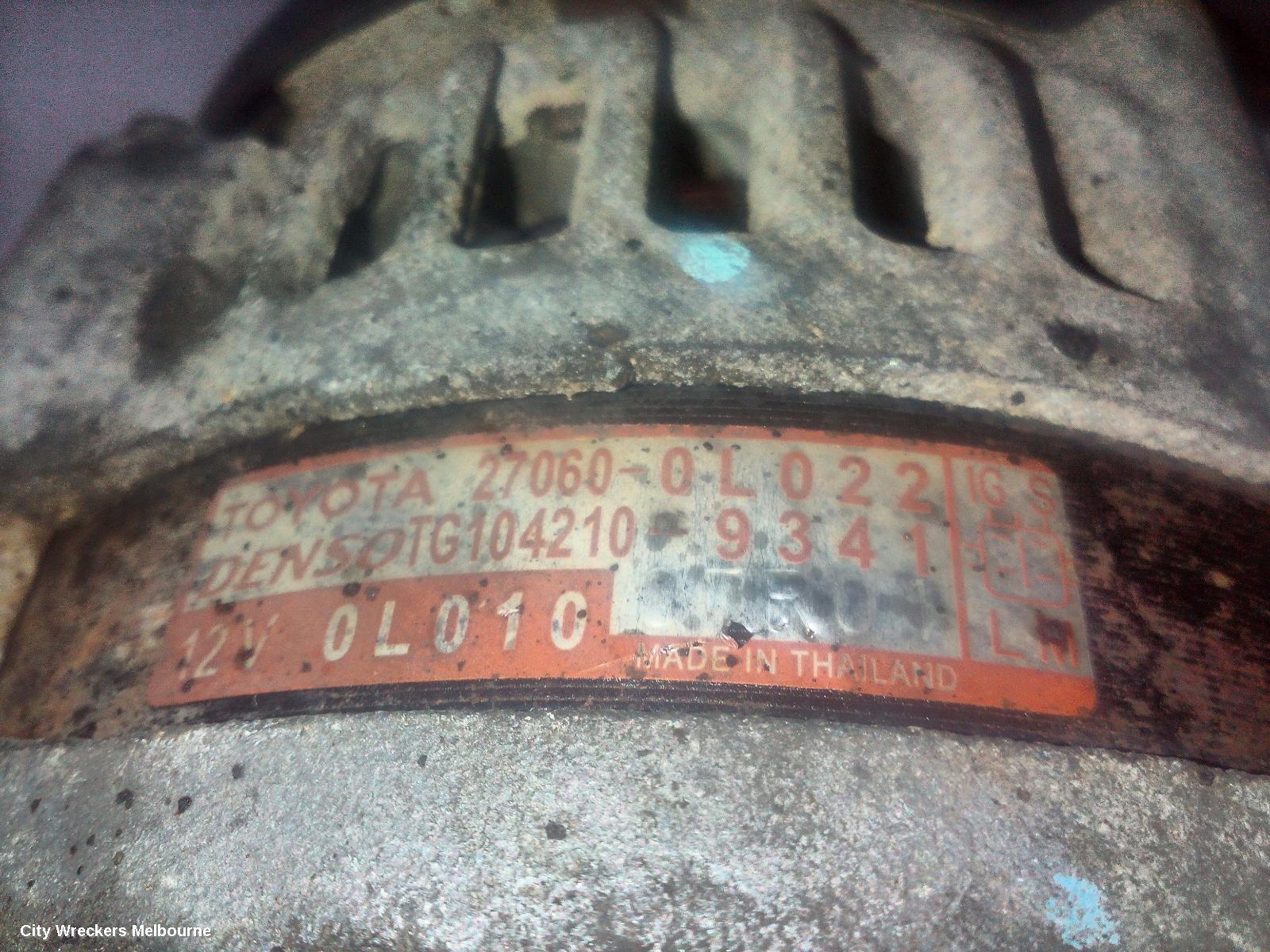 TOYOTA HIACE ALTERNATOR, DIESEL, 3.0, 1KD-FTV, TURBO, KDH, 09/2006 - 04/2019