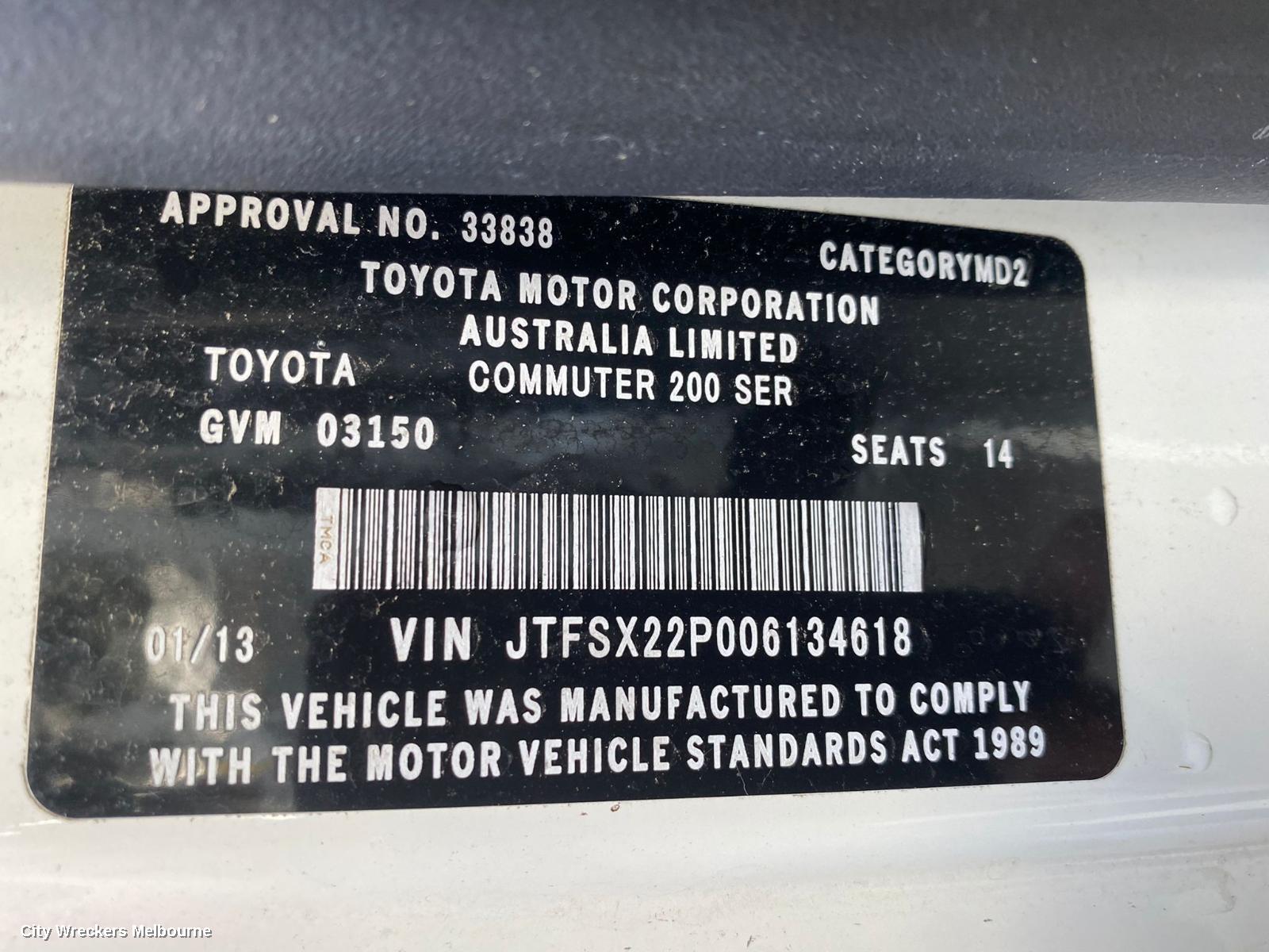TOYOTA HIACE RIGHT GUARD, TRH/KDH, CORNER PANEL, 03/2005 - 04/2019