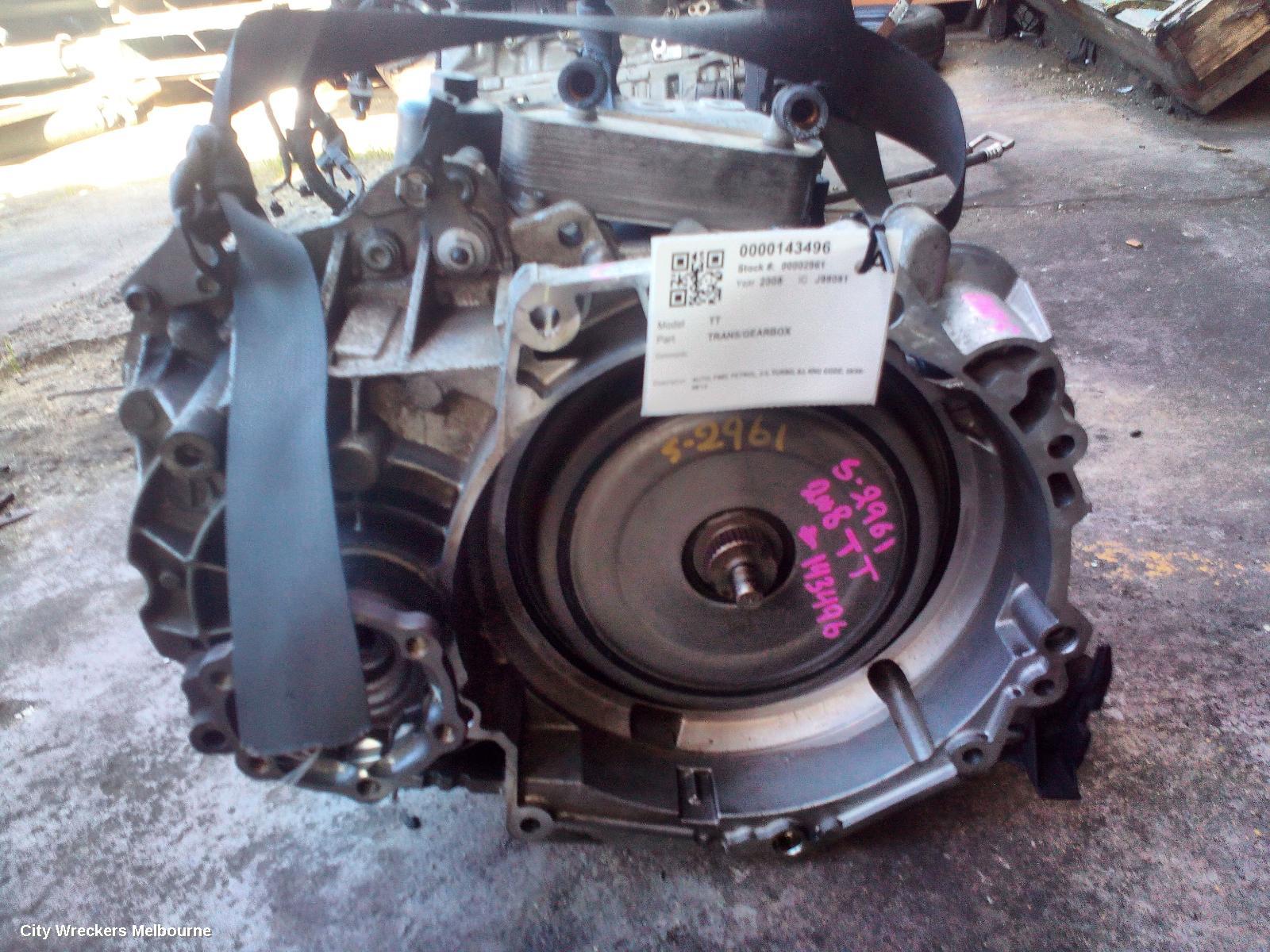 AUDI TT TRANS/GEARBOX, AUTO, FWD, PETROL, 2.0, TURBO, 8J, KNC CODE, 09/2006 - 08/2010