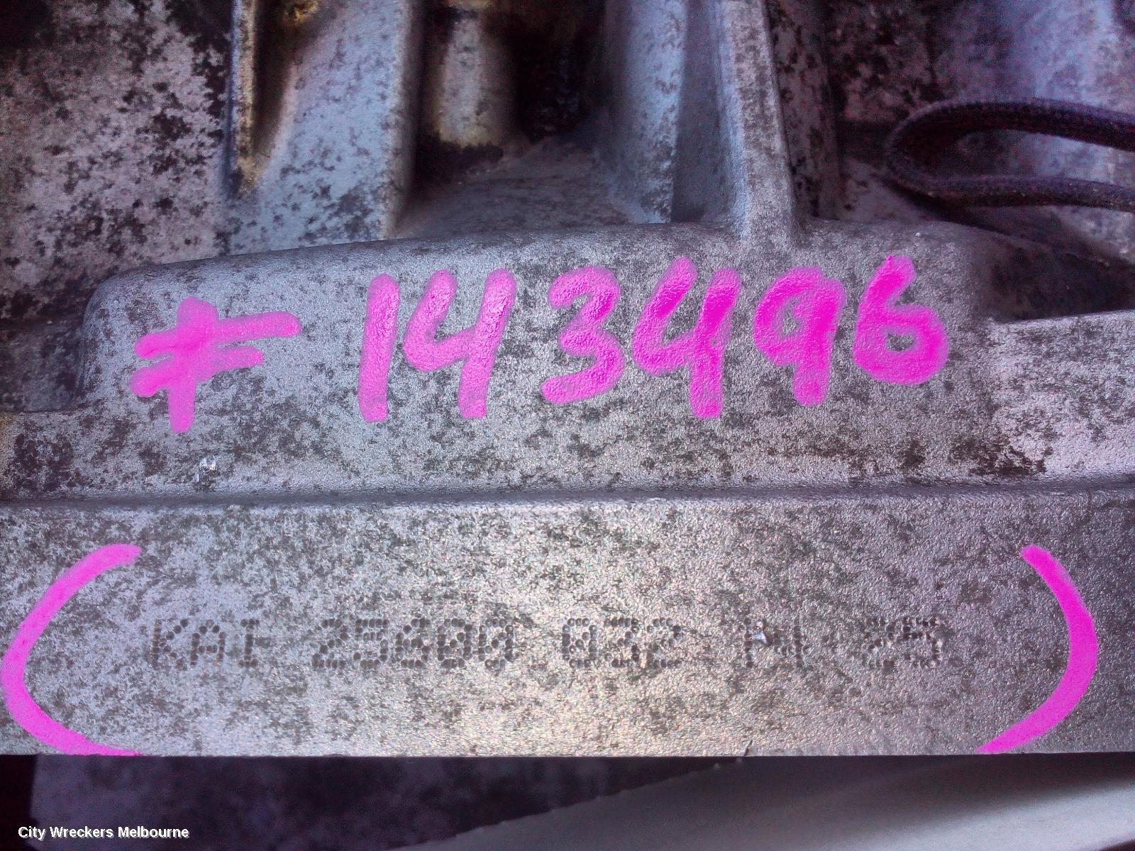 AUDI TT TRANS/GEARBOX, AUTO, FWD, PETROL, 2.0, TURBO, 8J, KNC CODE, 09/2006 - 08/2010