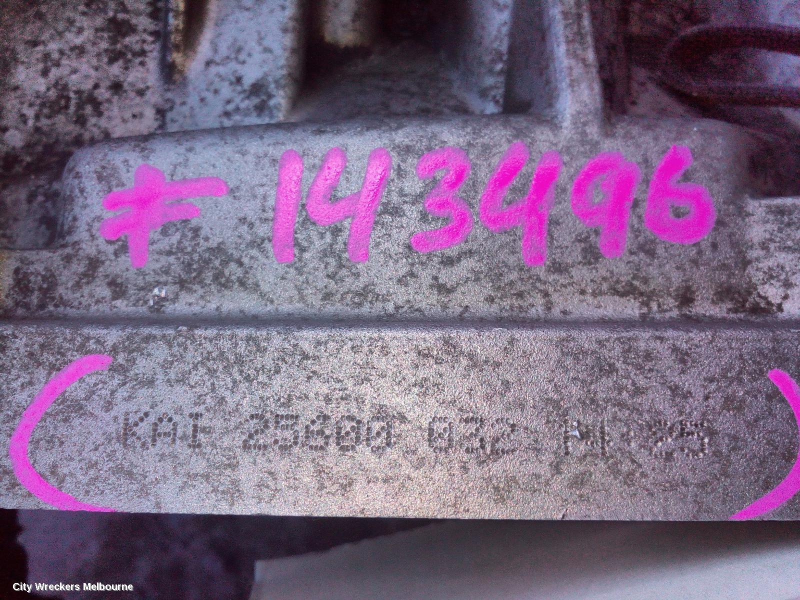 AUDI TT TRANS/GEARBOX, AUTO, FWD, PETROL, 2.0, TURBO, 8J, KNC CODE, 09/2006 - 08/2010