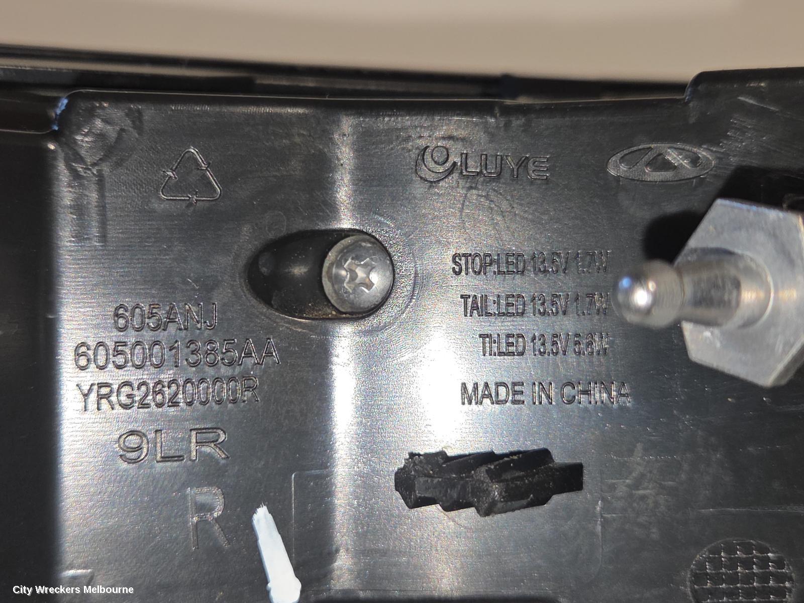 JAECOO J5 RIGHT TAILLIGHT, 1ST GEN, 08/2025 ONWARDS