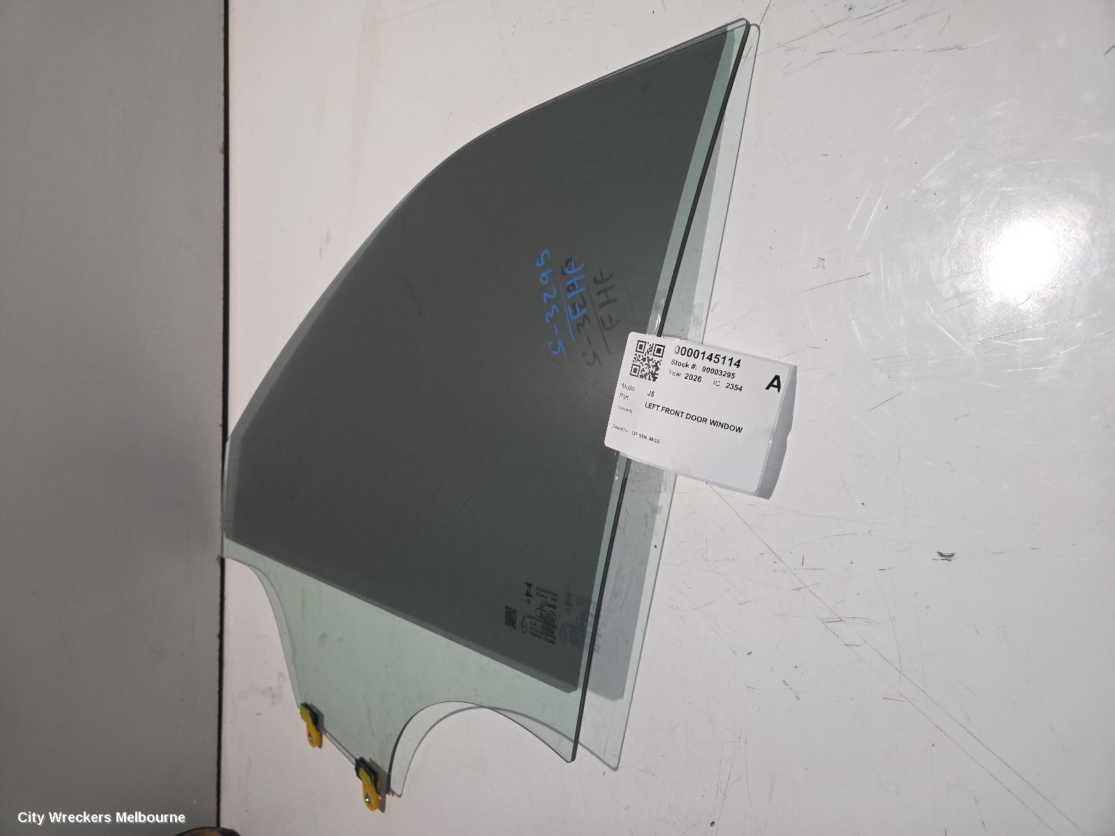 JAECOO J5 LEFT FRONT DOOR WINDOW, 1ST GEN, 08/2025 ONWARDS