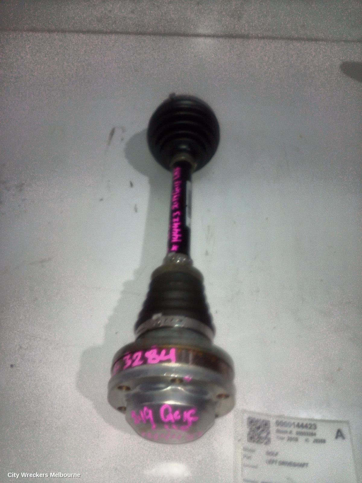 VOLKSWAGEN GOLF LEFT DRIVESHAFT, FRONT, AUTO T/M, PETROL, 1.4, TURBO, CHPA/CZDA CODE, GEN 7, 11/2012 - 08/2020