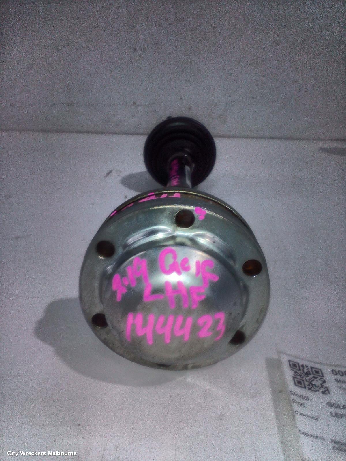 VOLKSWAGEN GOLF LEFT DRIVESHAFT, FRONT, AUTO T/M, PETROL, 1.4, TURBO, CHPA/CZDA CODE, GEN 7, 11/2012 - 08/2020
