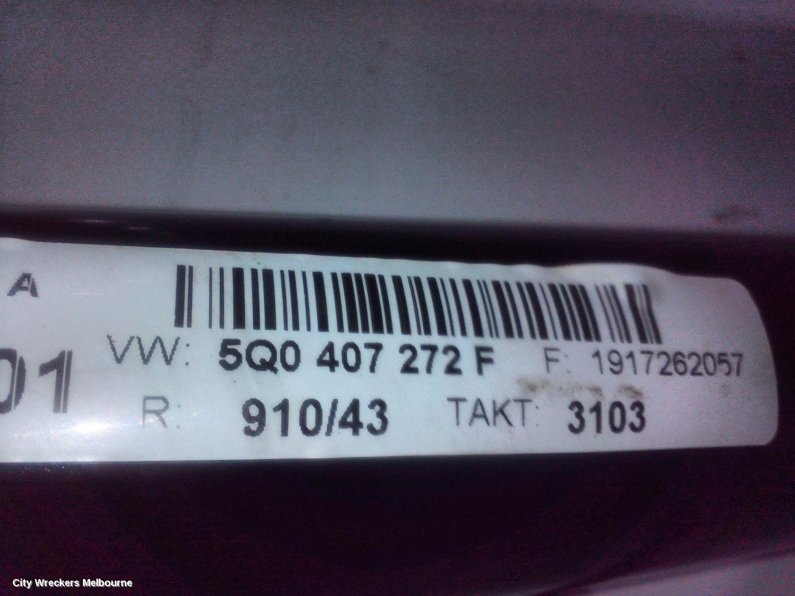 VOLKSWAGEN GOLF RIGHT DRIVESHAFT, FRONT, AUTO T/M, PETROL, 1.4, TURBO, CHPA/CZDA CODE, GEN 7, 11/2012 - 08/2020