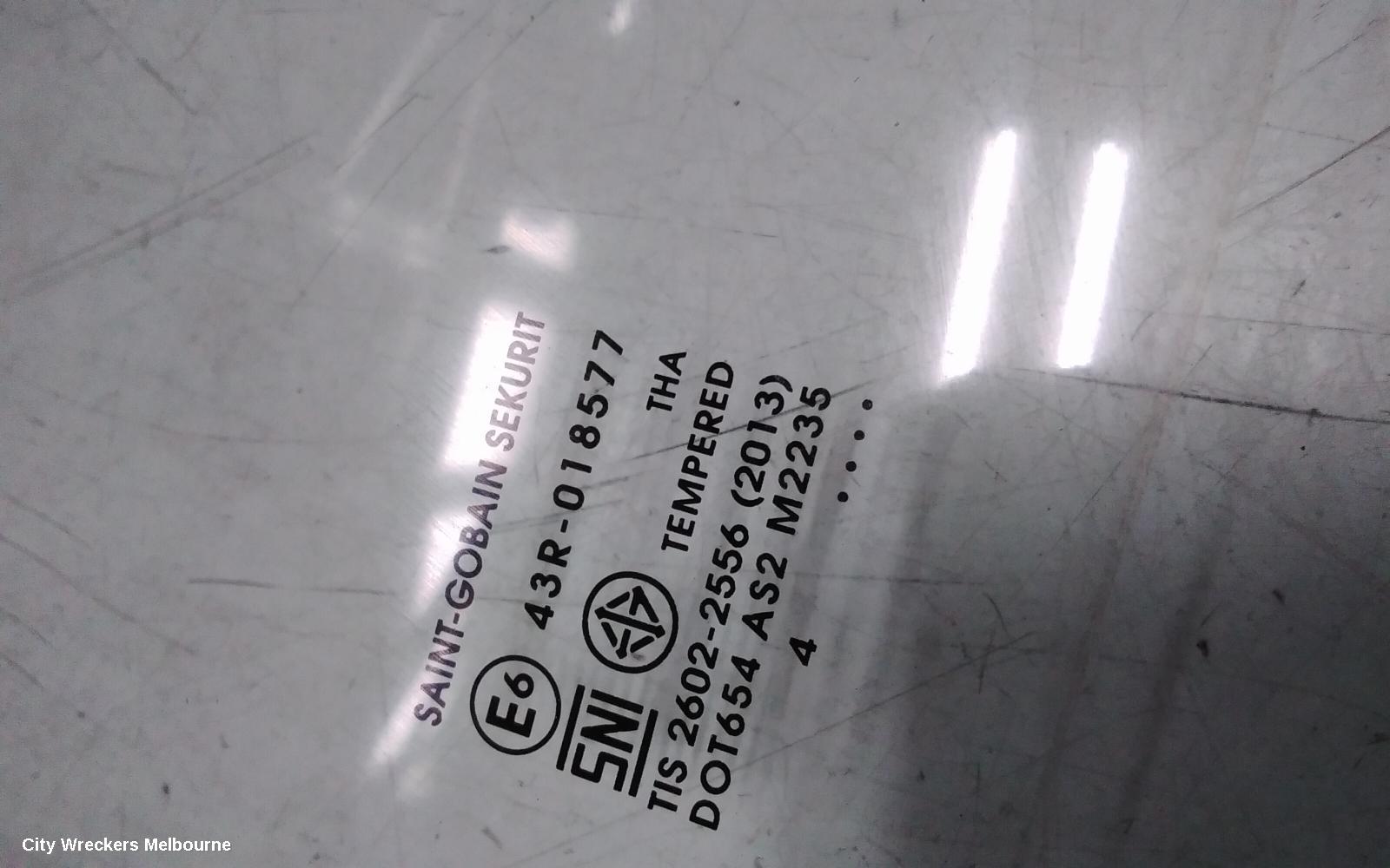 ISUZU DMAX RIGHT FRONT DOOR WINDOW, RG, 07/2020 ONWARDS
