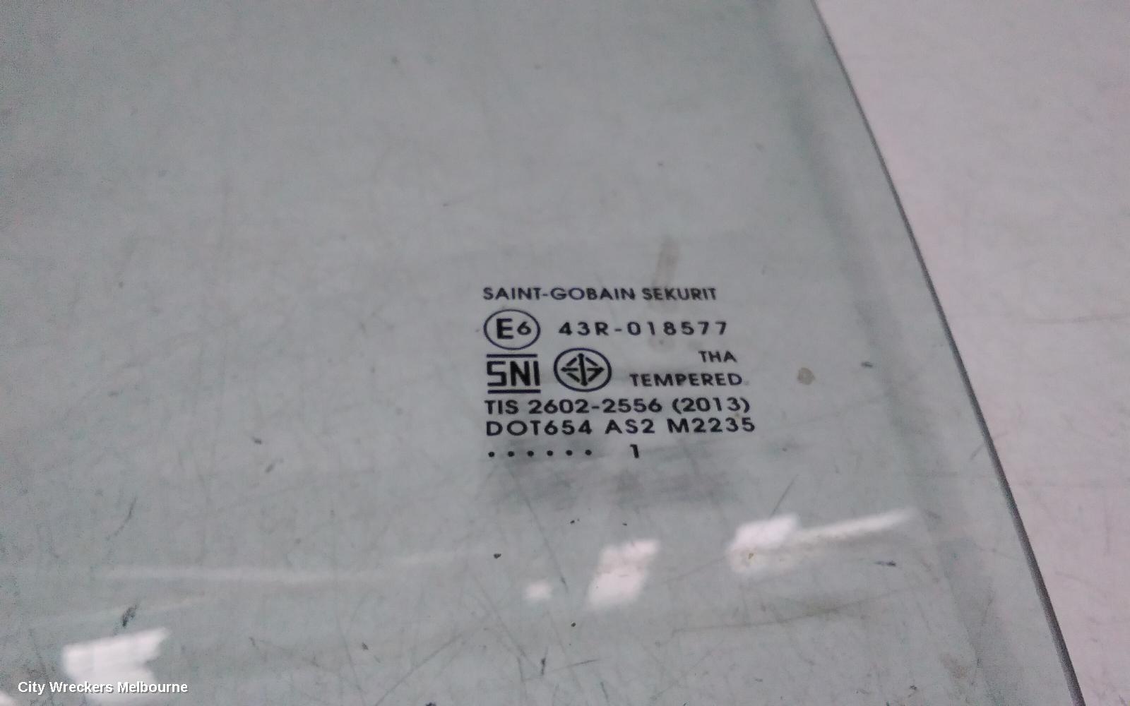ISUZU DMAX LEFT FRONT DOOR WINDOW, RG, 07/2020 ONWARDS