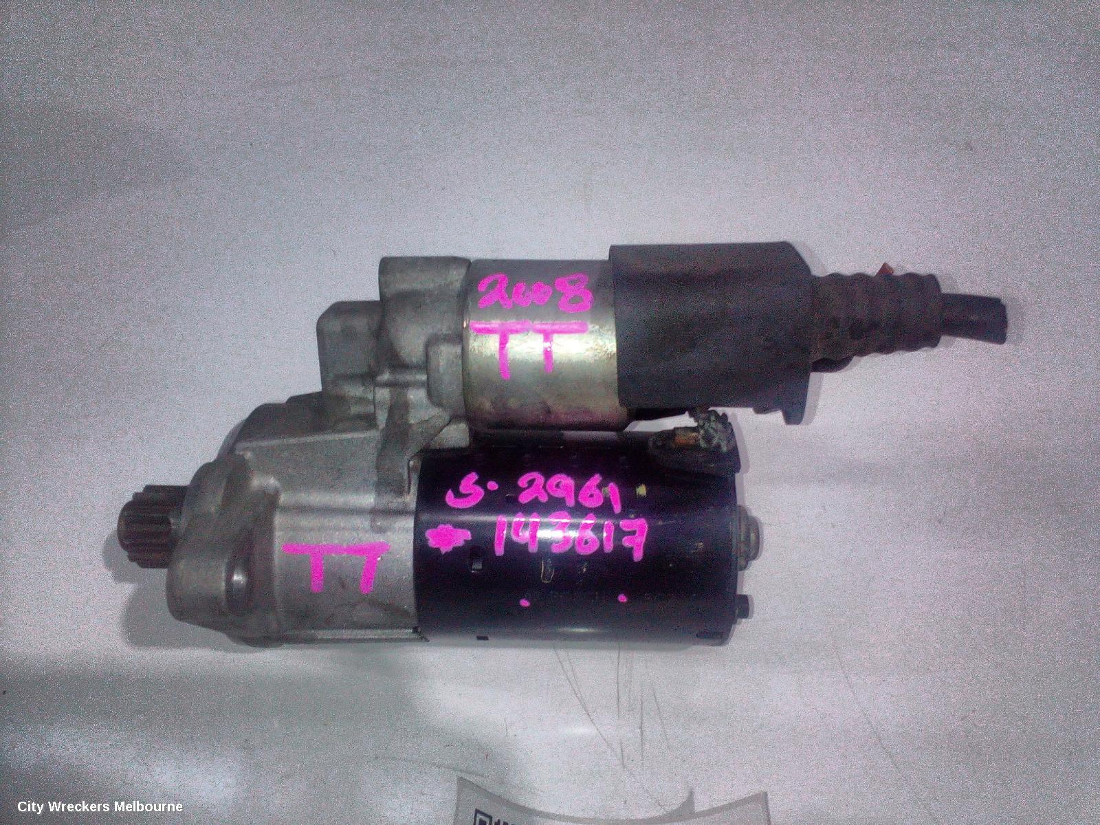AUDI TT STARTER, PETROL, 2.0, BWA CODE, MANUAL T/M, BOSCH, 8J, 09/2006 - 08/2010