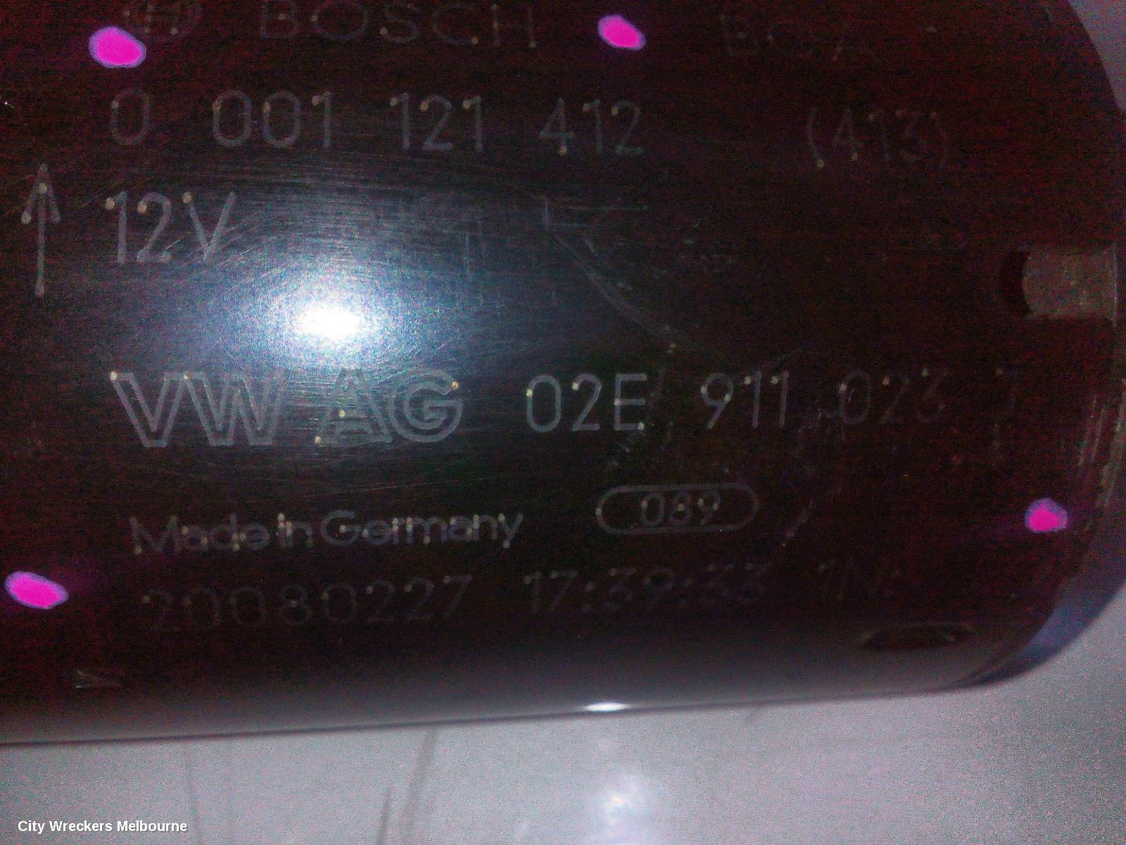 AUDI TT STARTER, PETROL, 2.0, BWA CODE, MANUAL T/M, BOSCH, 8J, 09/2006 - 08/2010