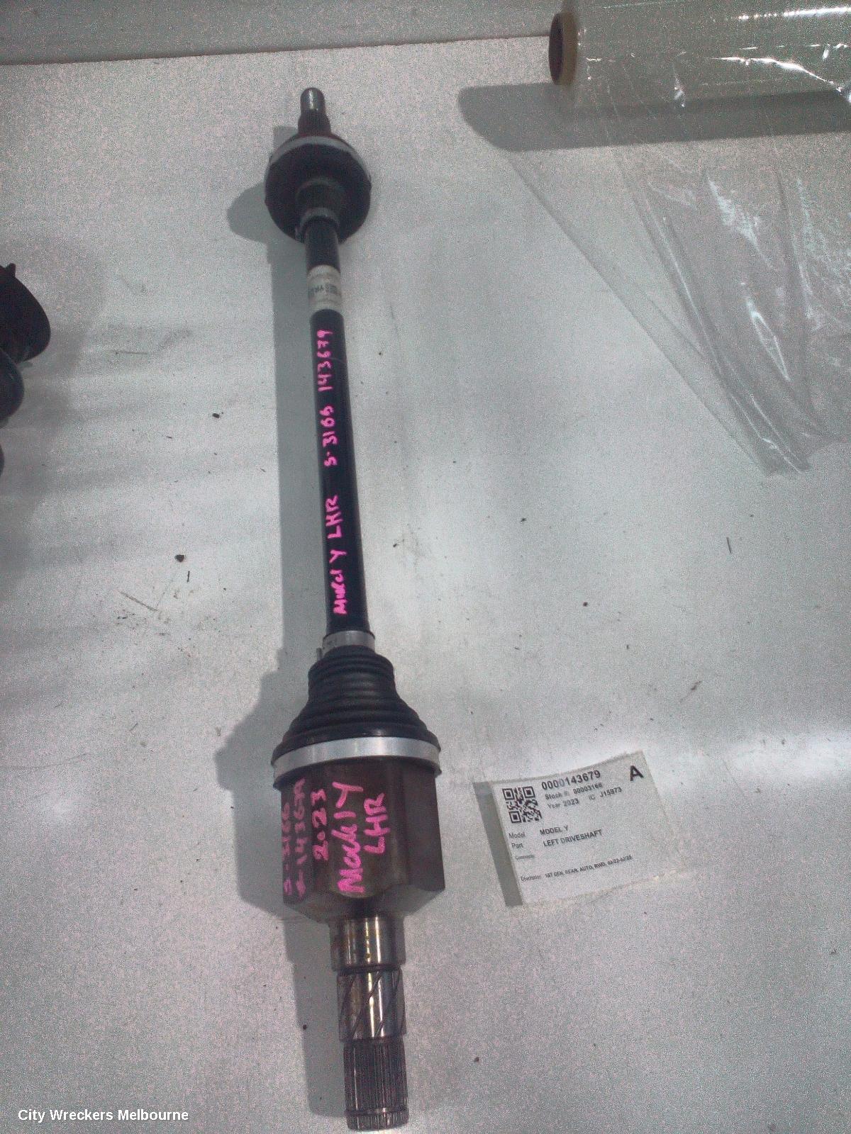 TESLA MODEL Y LEFT DRIVESHAFT, 1ST GEN, REAR, AUTO, RWD, 03/2022 - 02/2025