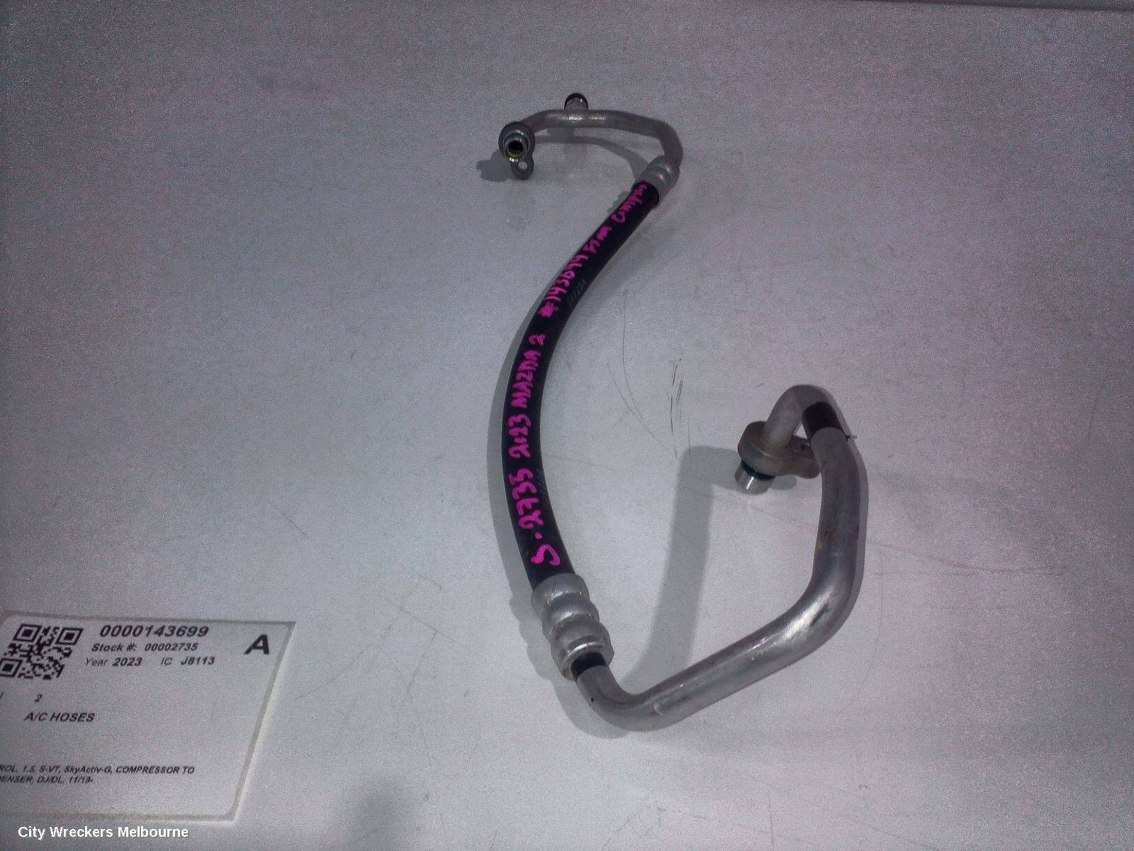 MAZDA 2 A/C HOSES, PETROL, 1.5, S-VT, SKYACTIV-G, COMPRESSOR TO CONDENSER, DJ/DL, 11/2019 ONWARDS