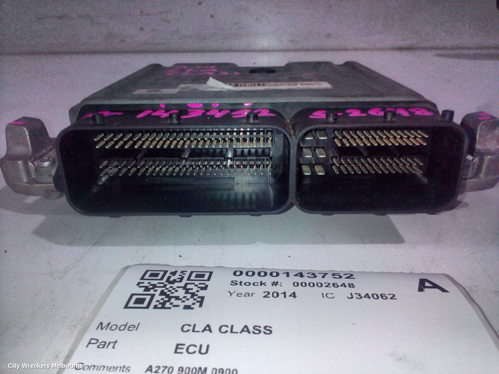 MERCEDES CLA CLASS ECU, ENGINE ECU, 1.6, PETROL, ECU ONLY, C117/X117, 09/2013 - 01/2019