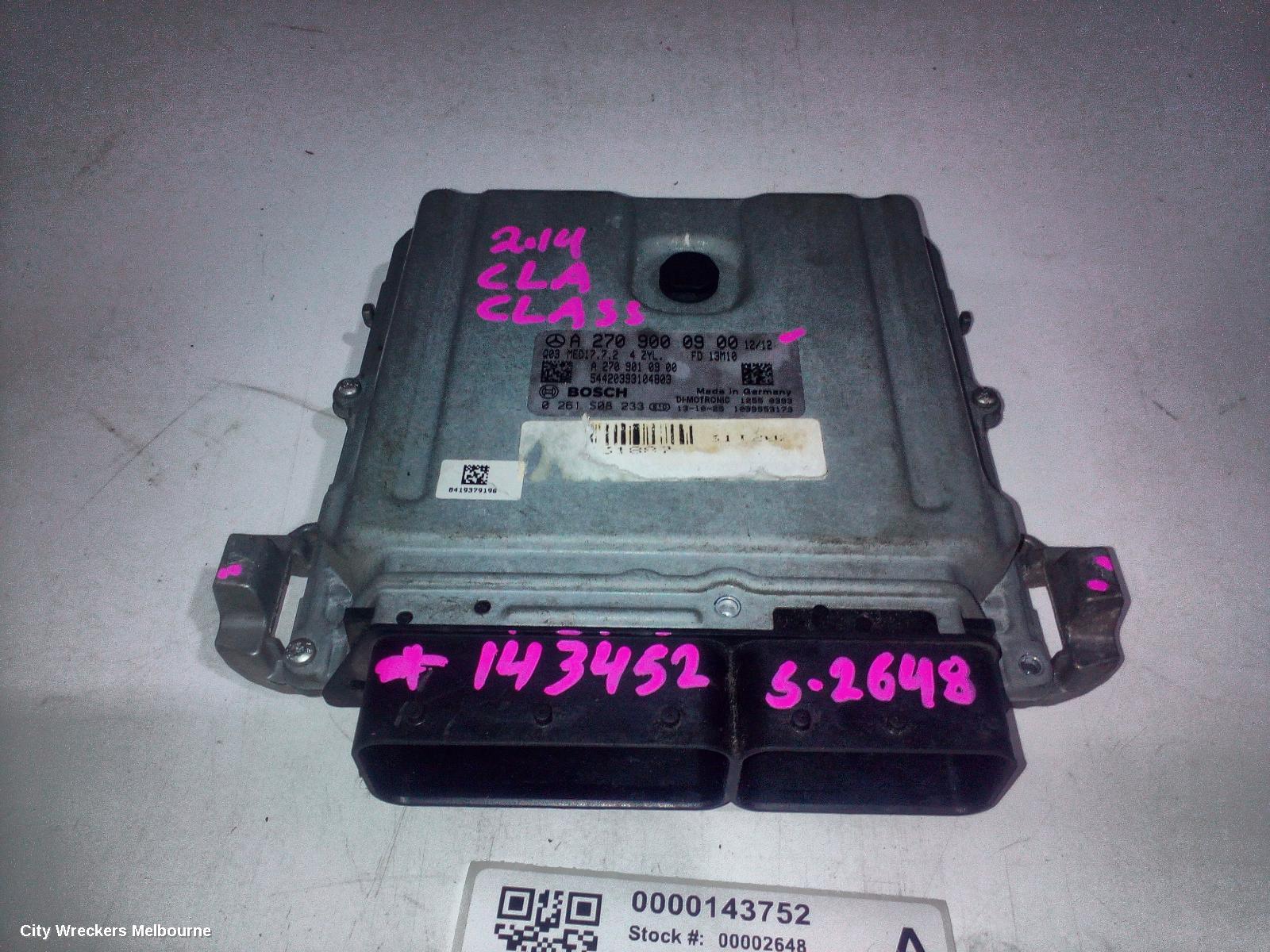 MERCEDES CLA CLASS ECU, ENGINE ECU, 1.6, PETROL, ECU ONLY, C117/X117, 09/2013 - 01/2019