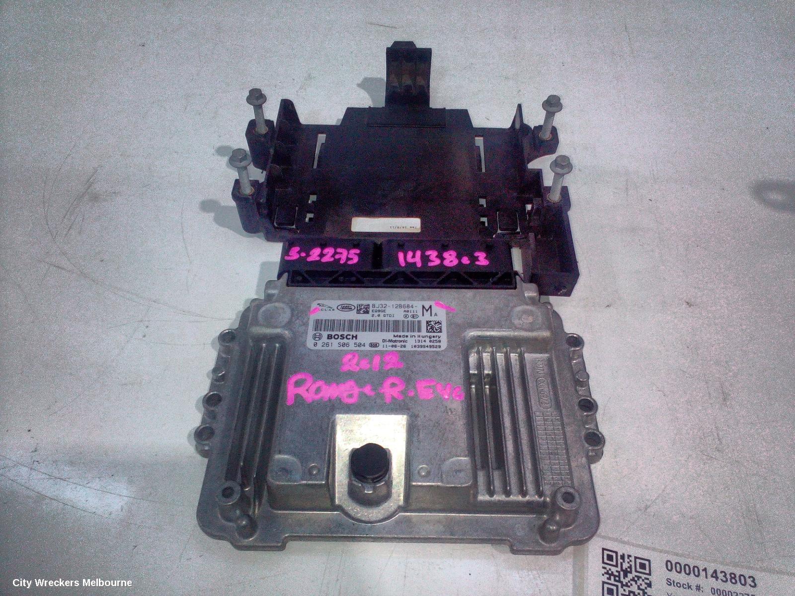 LAND ROVER RANGEROVER EVOQUE ECU, ENGINE ECU, 2.0, PETROL, ECU ONLY, L538, 11/2011 - 01/2019