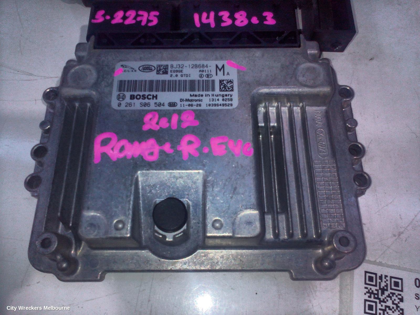 LAND ROVER RANGEROVER EVOQUE ECU, ENGINE ECU, 2.0, PETROL, ECU ONLY, L538, 11/2011 - 01/2019
