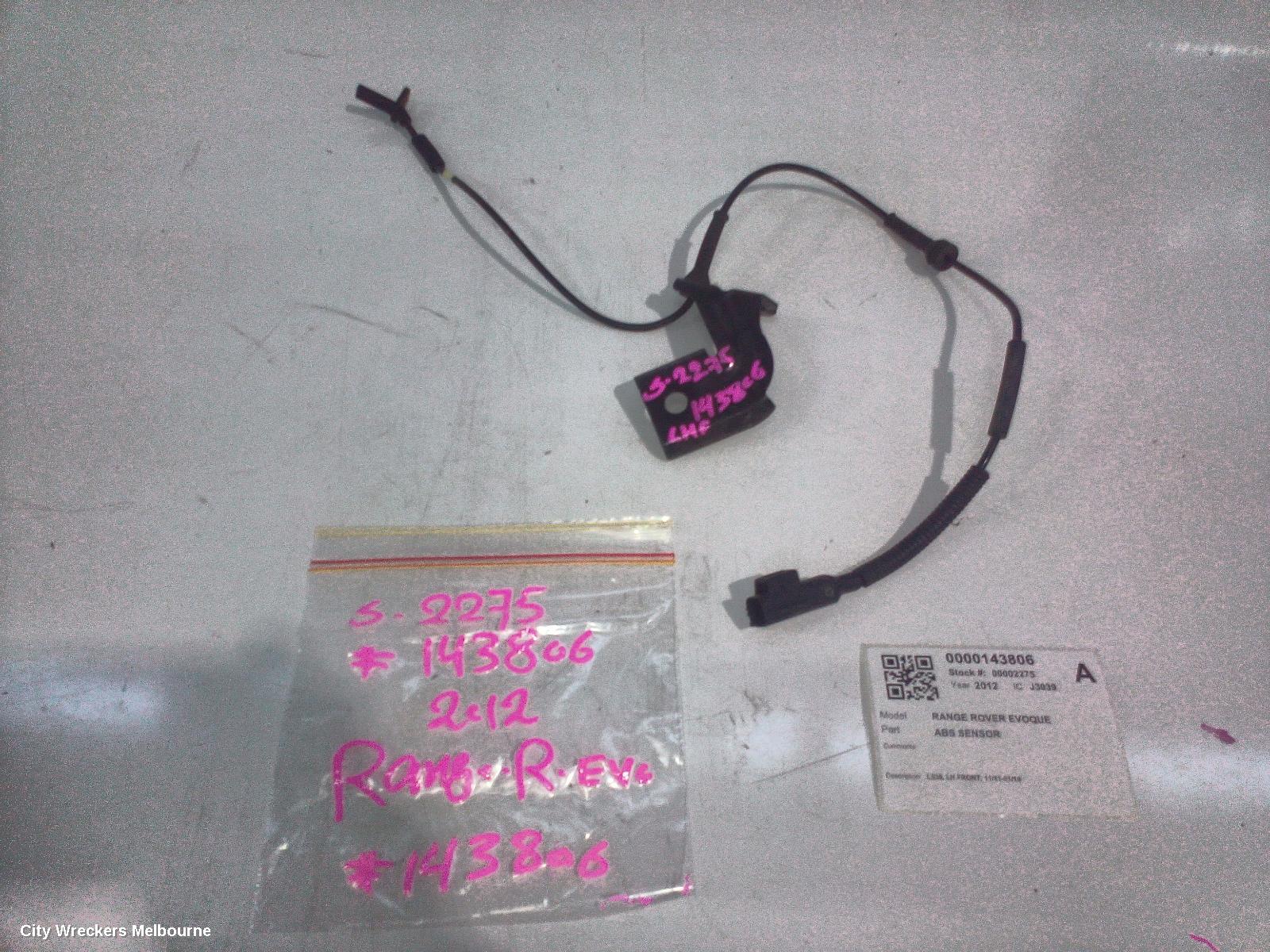LAND ROVER RANGEROVER EVOQUE ABS SENSOR, L538, LH FRONT, 11/2011 - 01/2019