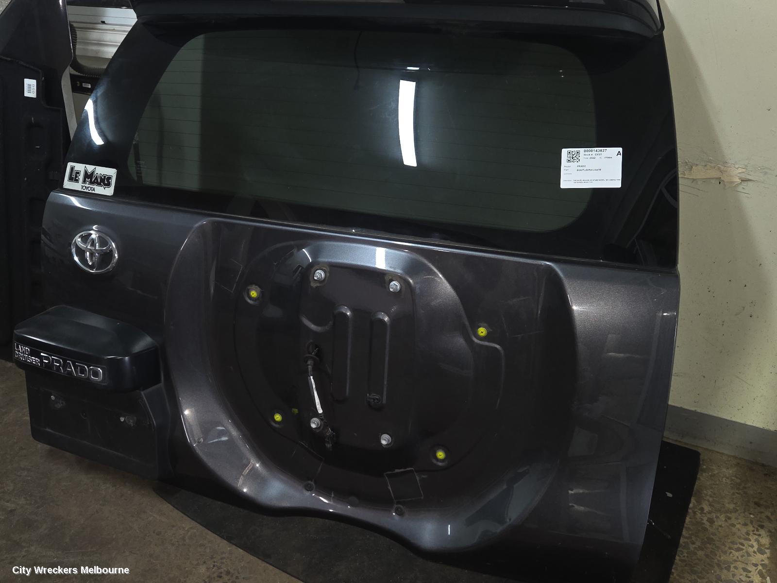 TOYOTA PRADO BOOTLID/TAILGATE, TAILGATE, WAGON, W/ SPARE WHEEL, W/ CAMERA TYPE, 150 SERIES, 08/2009 - 11/2023