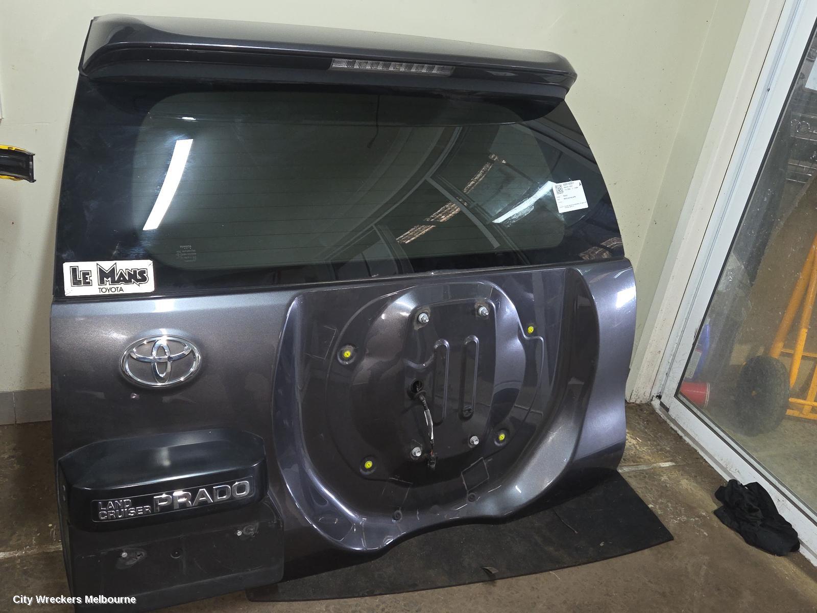 TOYOTA PRADO BOOTLID/TAILGATE, TAILGATE, WAGON, W/ SPARE WHEEL, W/ CAMERA TYPE, 150 SERIES, 08/2009 - 11/2023