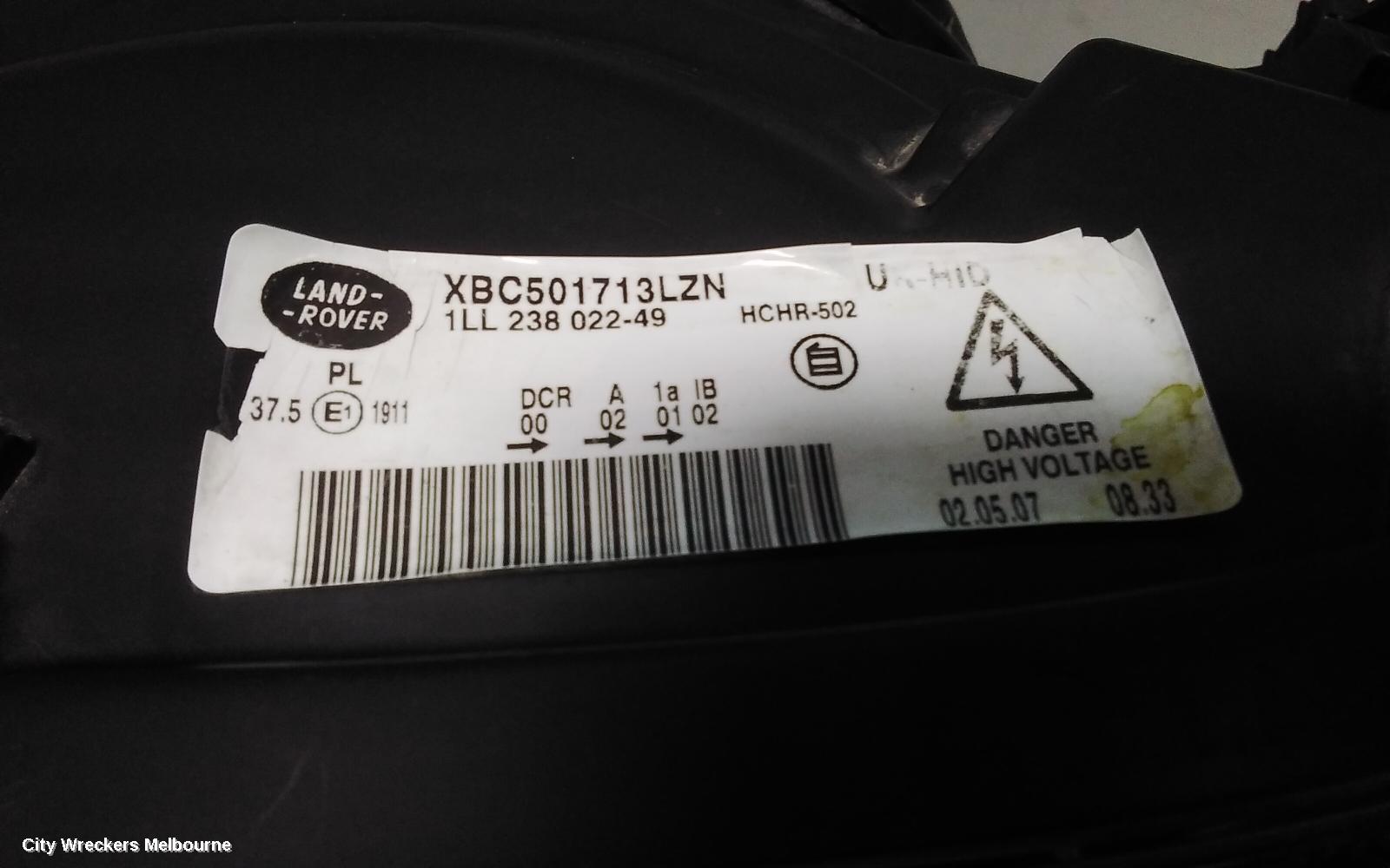 LAND ROVER RANGEROVER SPORT LEFT HEADLAMP, L320, XENON, ADAPTIVE TYPE, 08/2005 - 09/2009