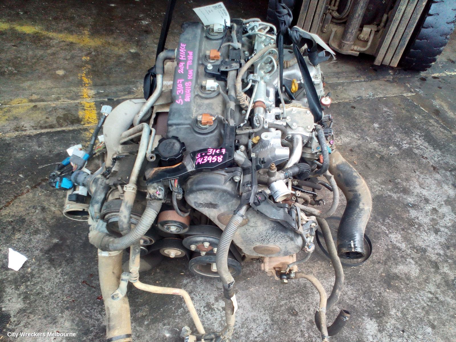 TOYOTA HIACE ENGINE, DIESEL, 3.0, 1KD-FTV, TURBO, KDH, 12/2013 - 05/2016