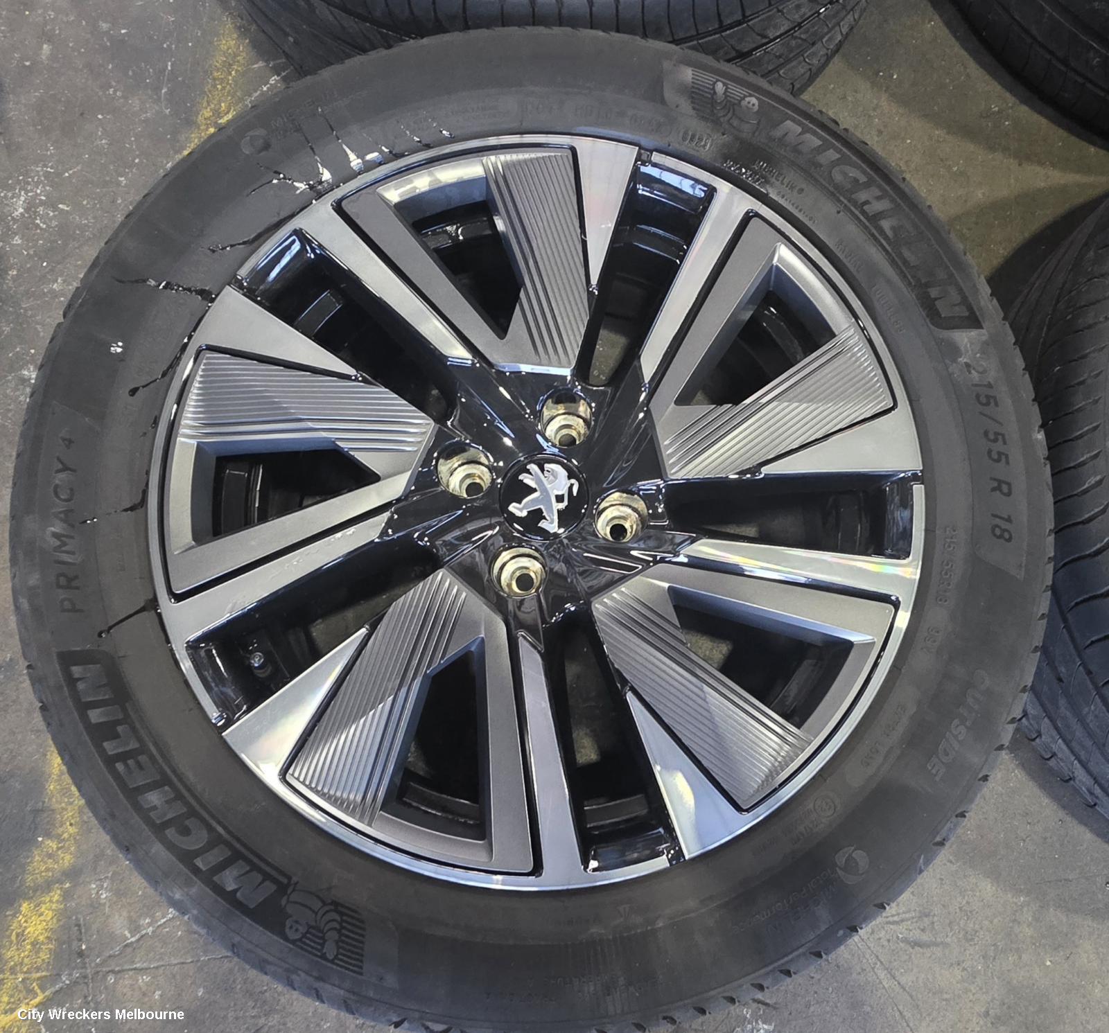 PEUGEOT 2008 WHEEL MAG, FACTORY, 18X6.5IN, EVISSA, P24, 04/2023 ONWARDS