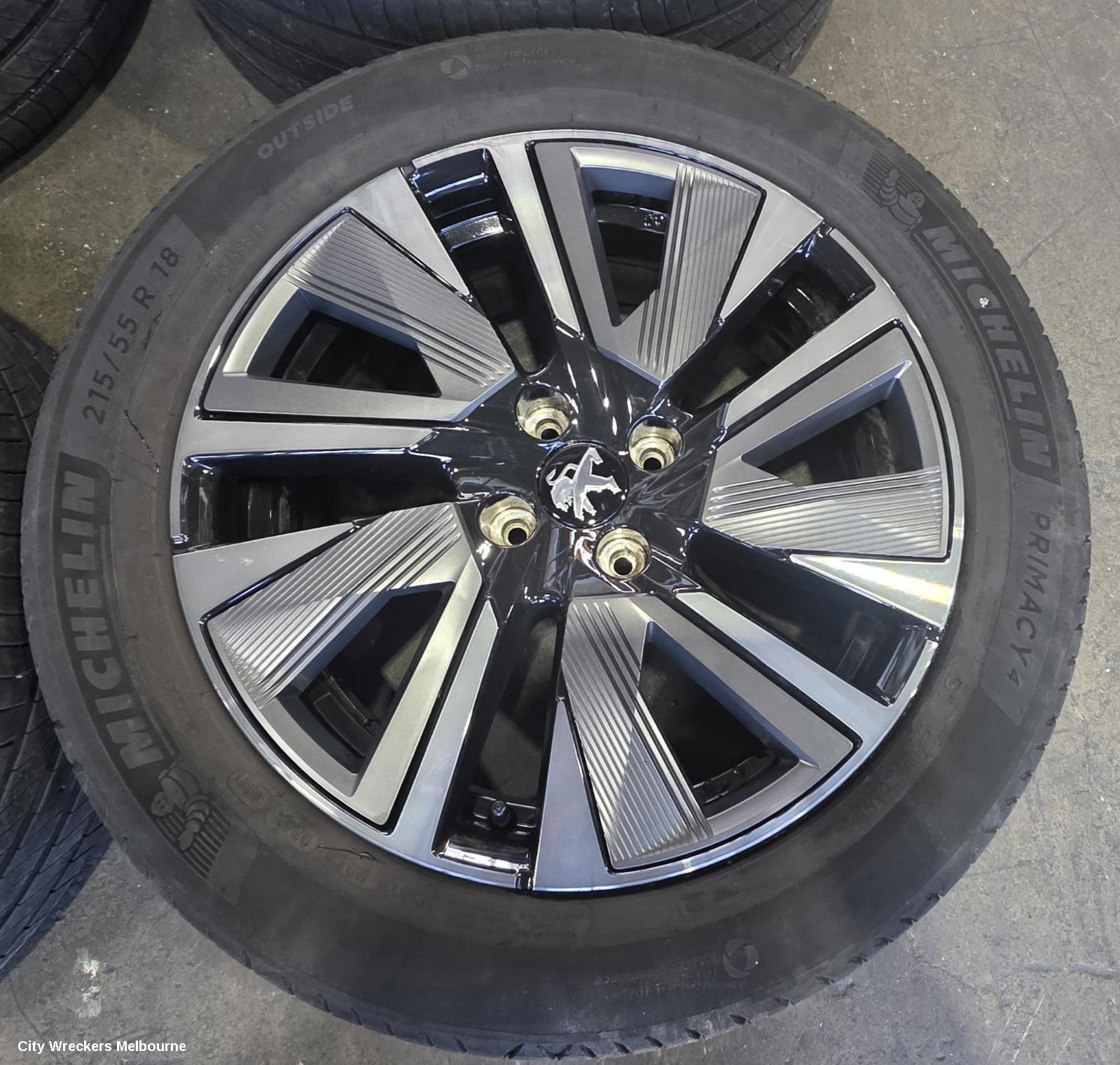 PEUGEOT 2008 WHEEL MAG, FACTORY, 18X6.5IN, EVISSA, P24, 04/2023 ONWARDS