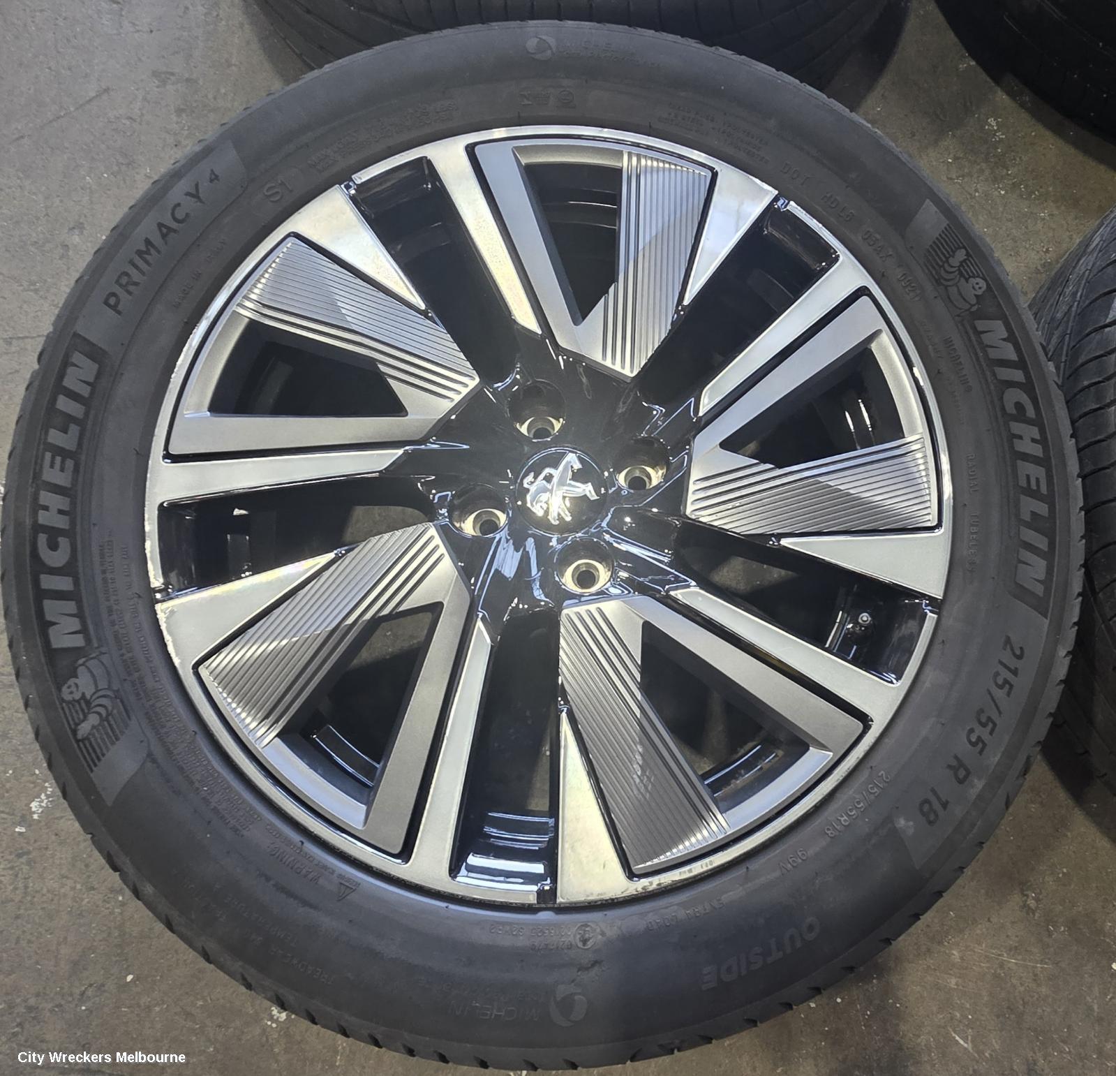 PEUGEOT 2008 WHEEL MAG, FACTORY, 18X6.5IN, EVISSA, P24, 04/2023 ONWARDS