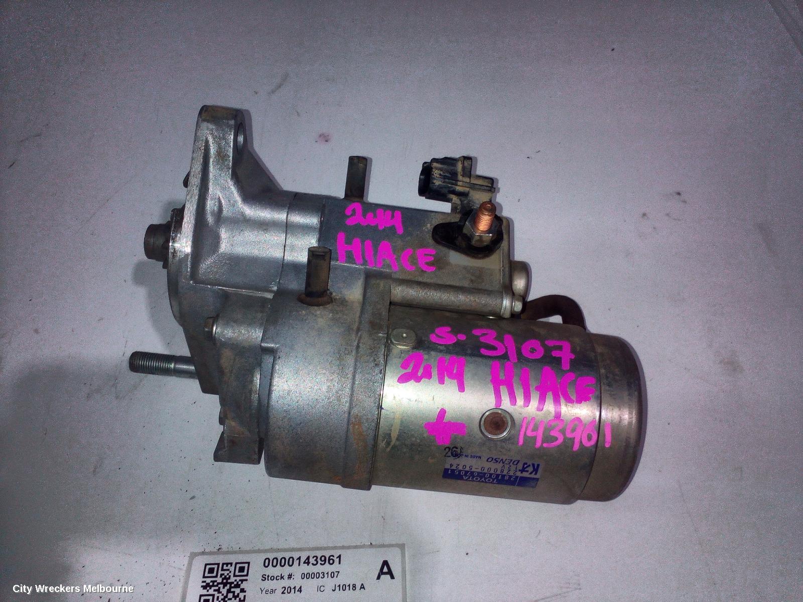 TOYOTA HIACE STARTER, DIESEL, 3.0, 1KD-FTV, TURBO, MANUAL T/M TYPE, KDH, 09/2006 - 04/2019