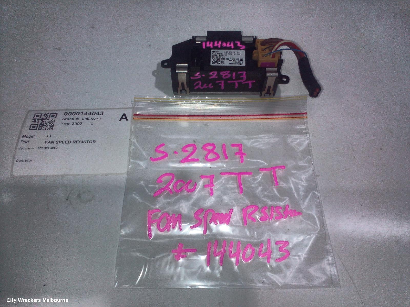 AUDI TT FAN SPEED RESISTOR