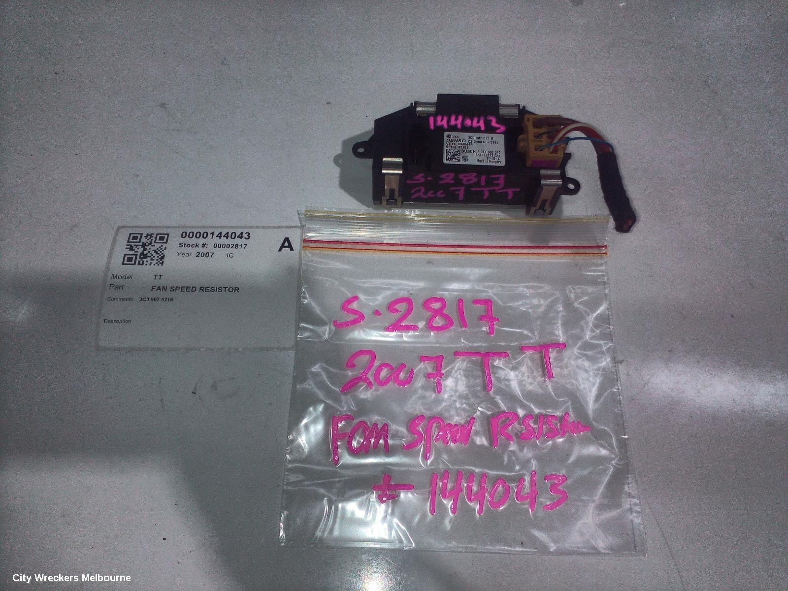 AUDI TT FAN SPEED RESISTOR
