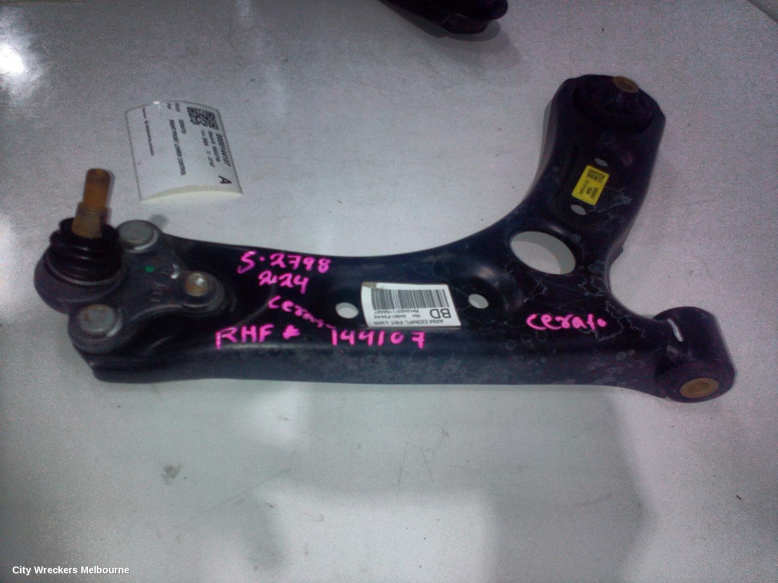 KIA CERATO RIGHT FRONT LOWER CONTROL ARM, BD, SEDAN/HATCH, 04/2018 - 09/2024