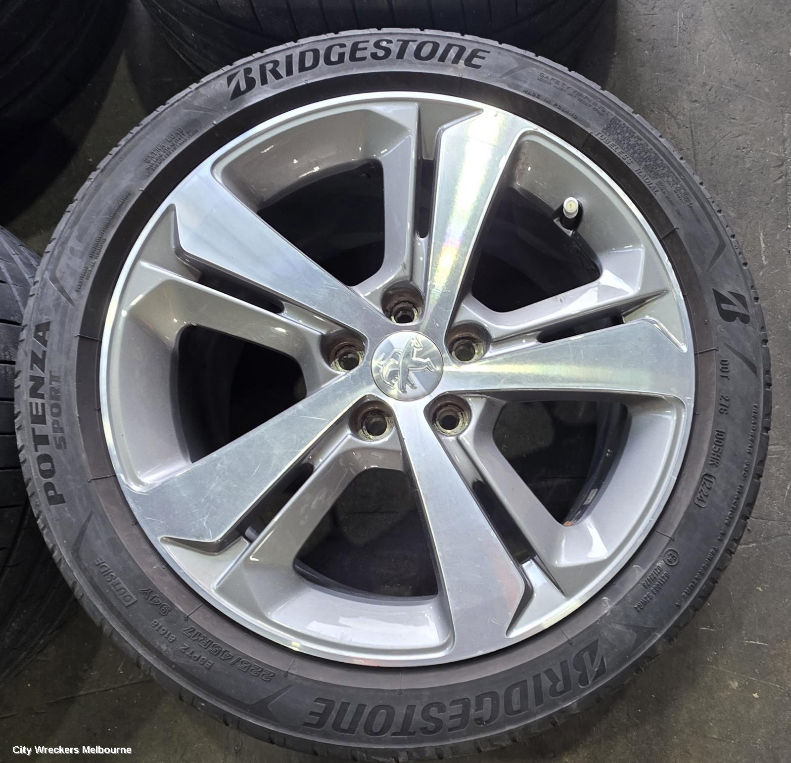 PEUGEOT 308 WHEEL MAG, FACTORY, 17X5IN, RUBIS, T9, 10/2014 - 01/2021
