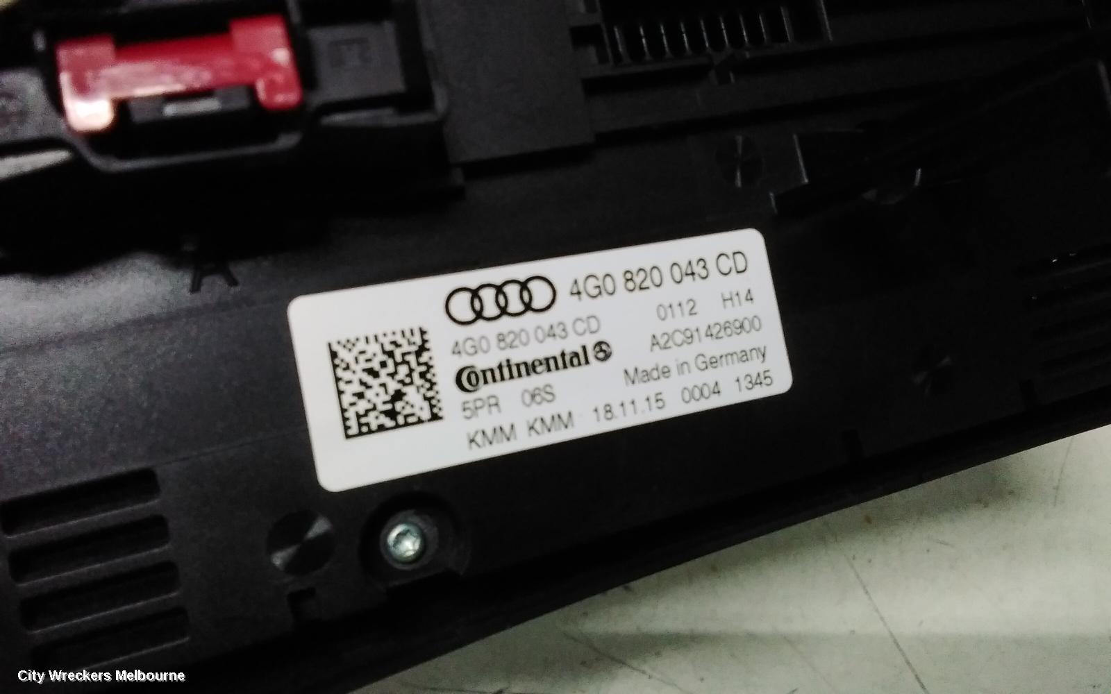 AUDI A6 HEATER/AC CONTROLS, FRONT, FOUR ZONE CLIMATE CONTROL, W/ SEAT WARMER TYPE, C7/4G, 04/2011 - 06/2018