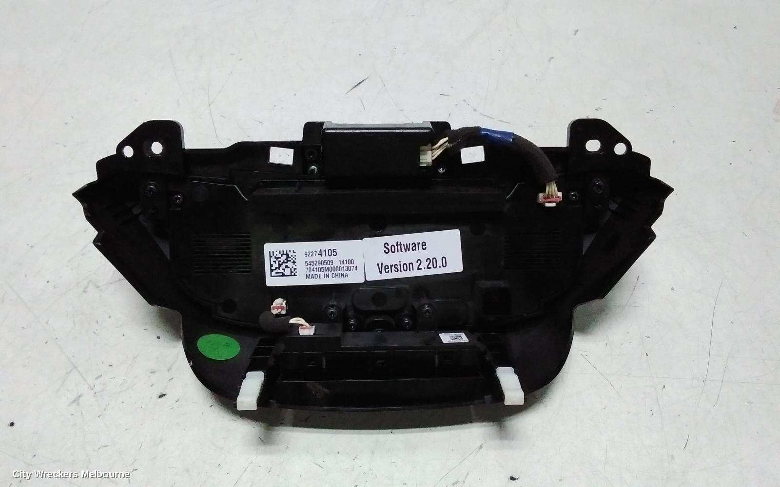 HOLDEN COMMODORE HEATER/AC CONTROLS, VF, BLACK, W/ CD TYPE, 05/2013 - 12/2017