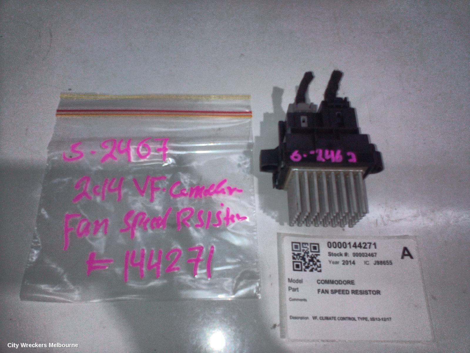 HOLDEN COMMODORE FAN SPEED RESISTOR, VF, CLIMATE CONTROL TYPE, 05/2013 - 12/2017