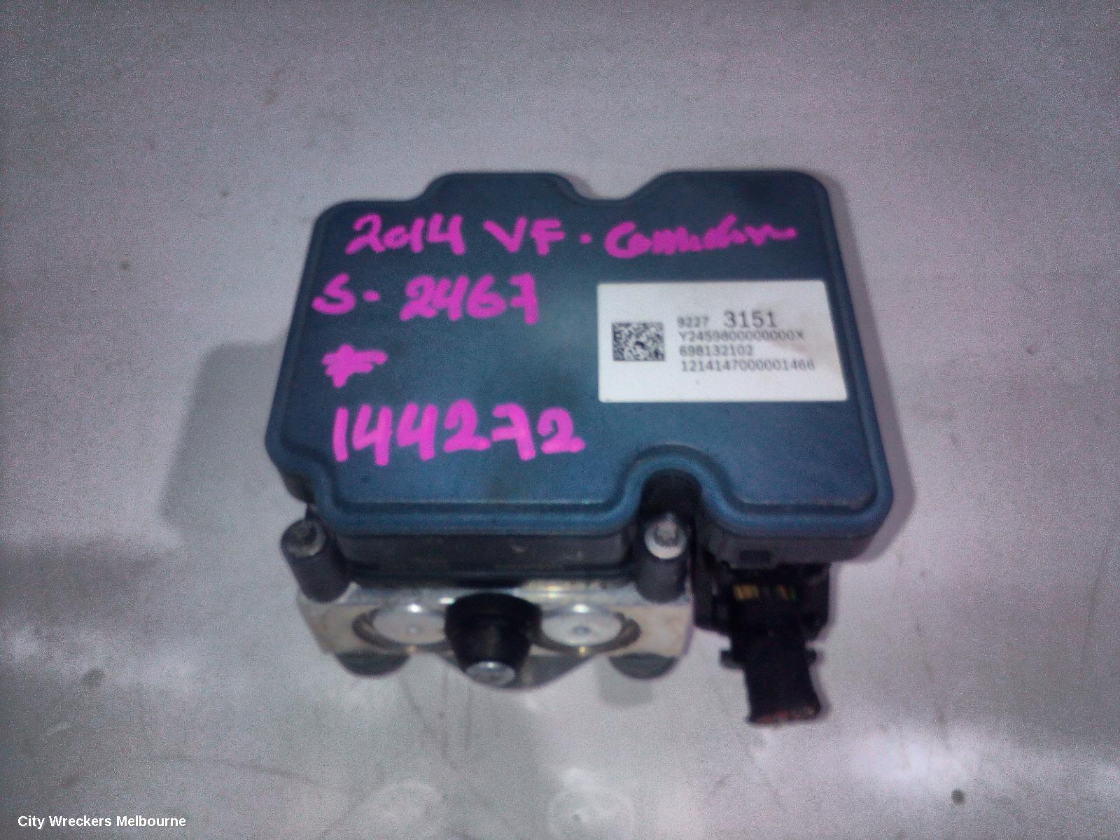 HOLDEN COMMODORE ABS PUMP/MODULATOR, VF, NON TRACTION CONTROL TYPE, 05/2013 - 12/2017