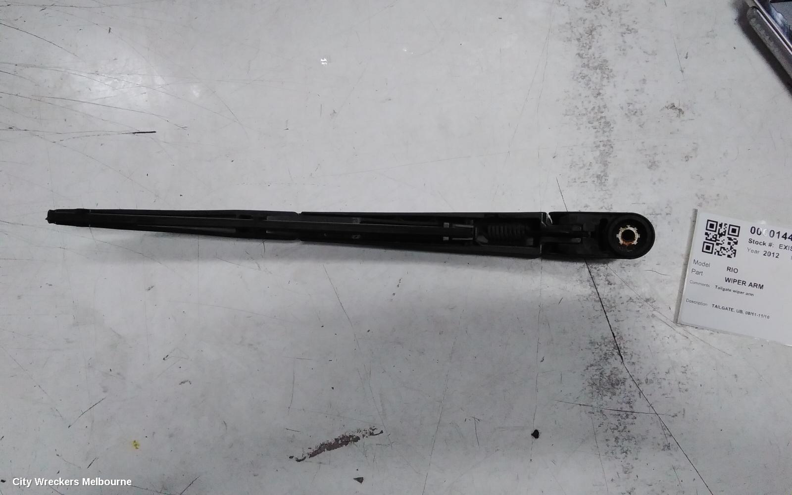 KIA RIO WIPER ARM, TAILGATE, UB, 08/2011 - 11/2016